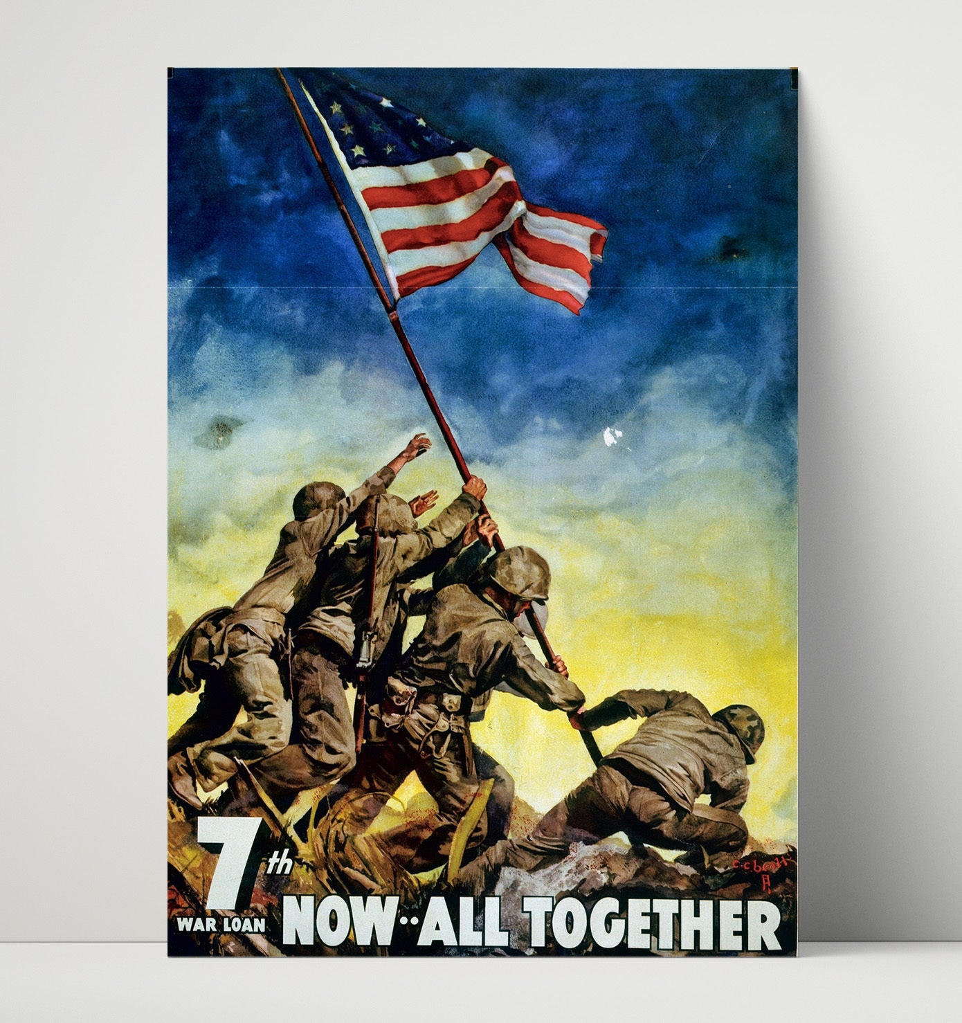 7th War Loan Now All Together war poster wall art 16x20 Unframed Print
