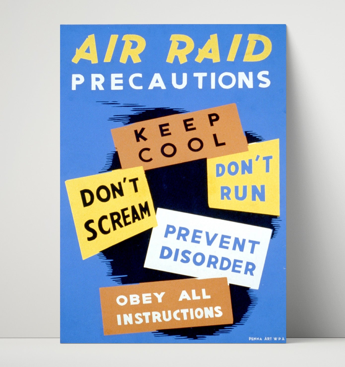 Air Raid Tips - Keep Cool war poster wall art 16x20 Unframed Print
