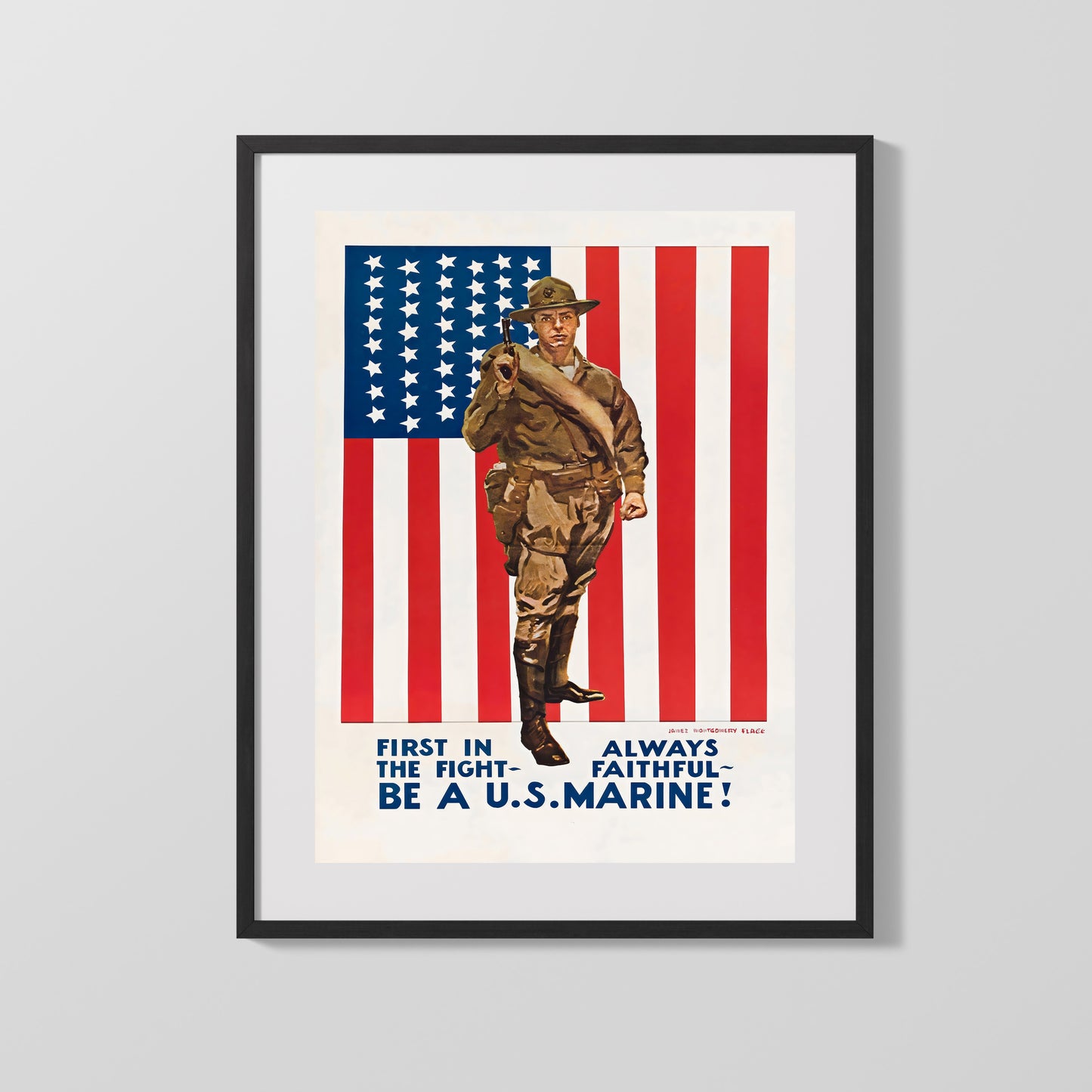 Vintage War Poster - Be a U.S. Marine - First in Fight
