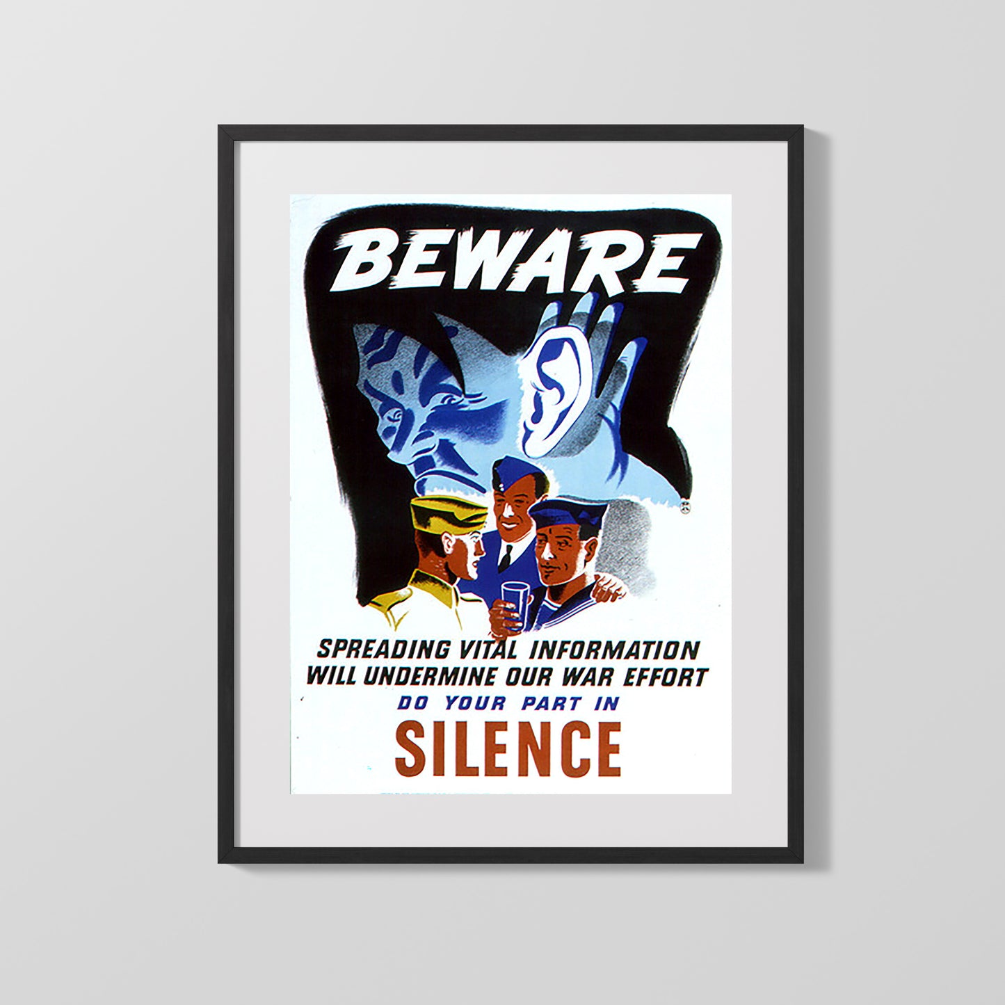 Vintage War Poster - Beware Do Your Part In Silence