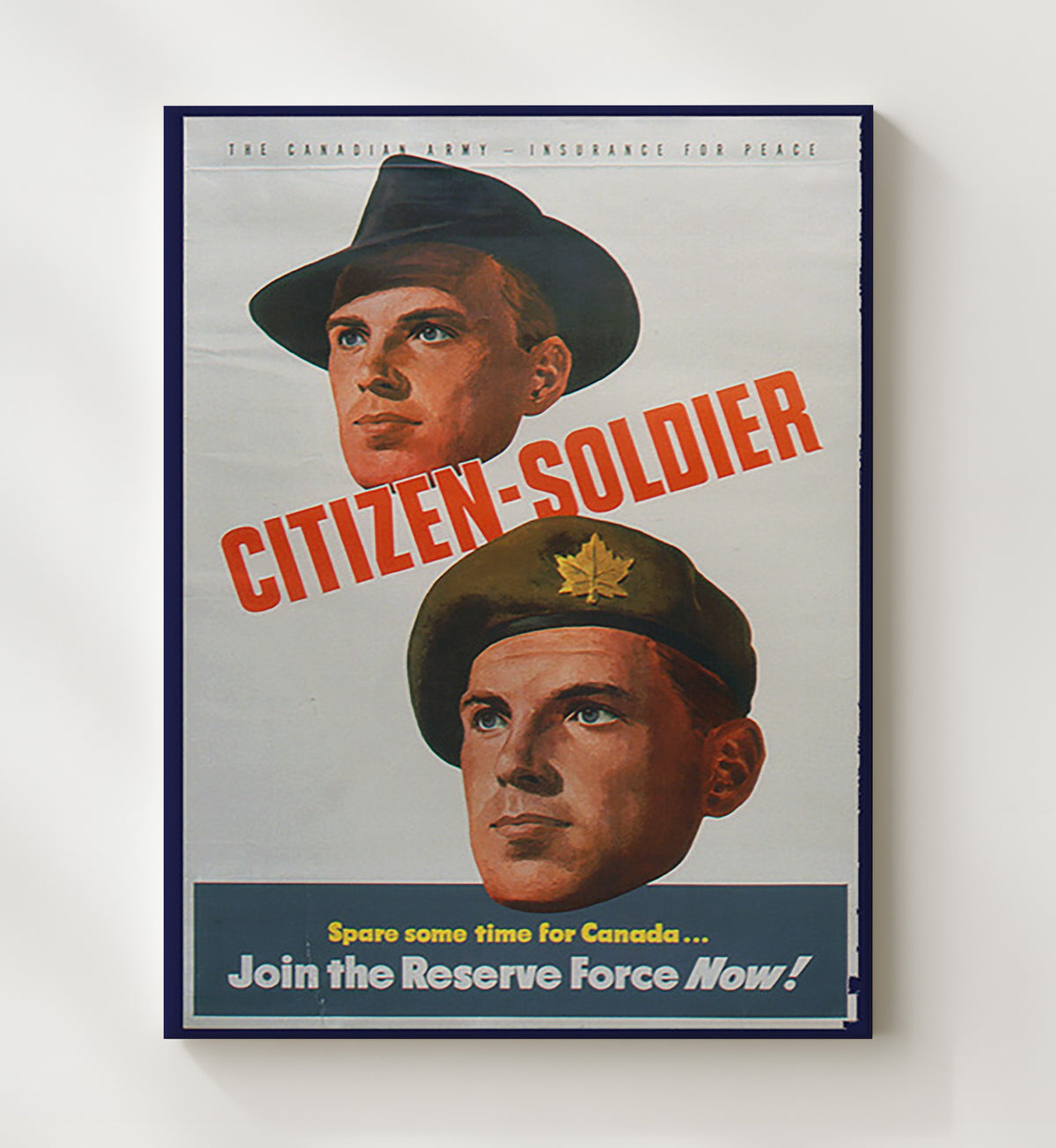 Canadian Army - Citizen-Soldier Reserve Call vintage war poster canvas wall art 20x24 Canvas
