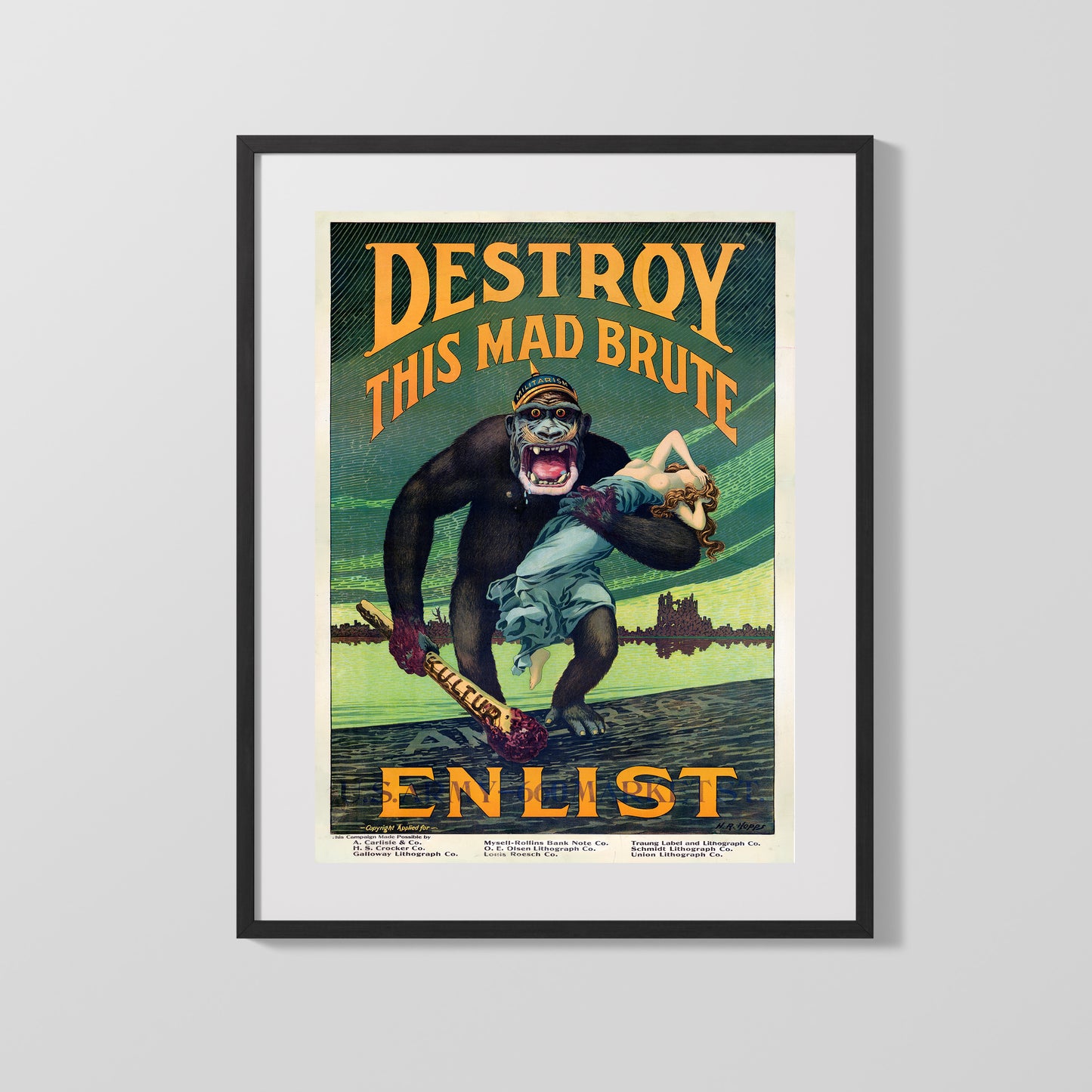 Vintage War Poster - Destroy This Mad Brute