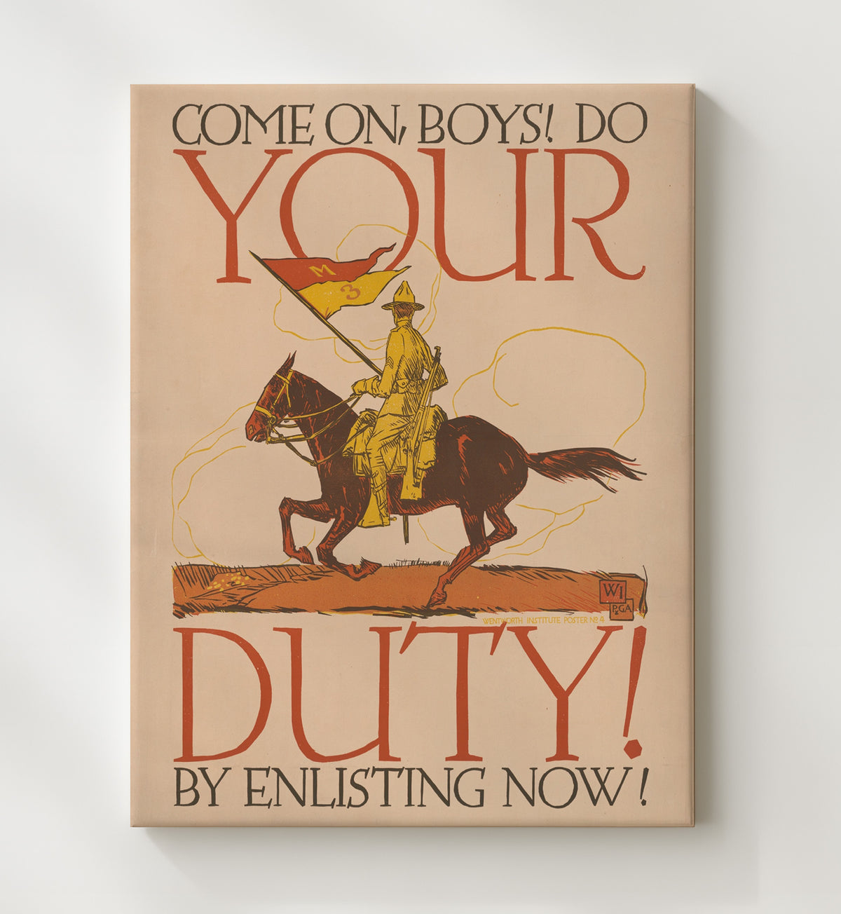 Do Your Duty - Saddle Up vintage war poster canvas wall art 20x24 Canvas
