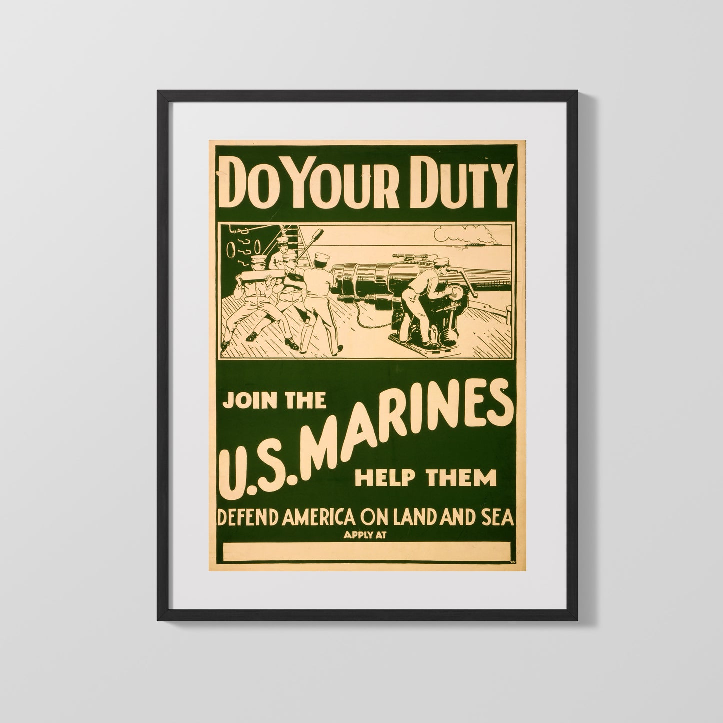 Vintage War Poster - Do Your Duty Join the Marines