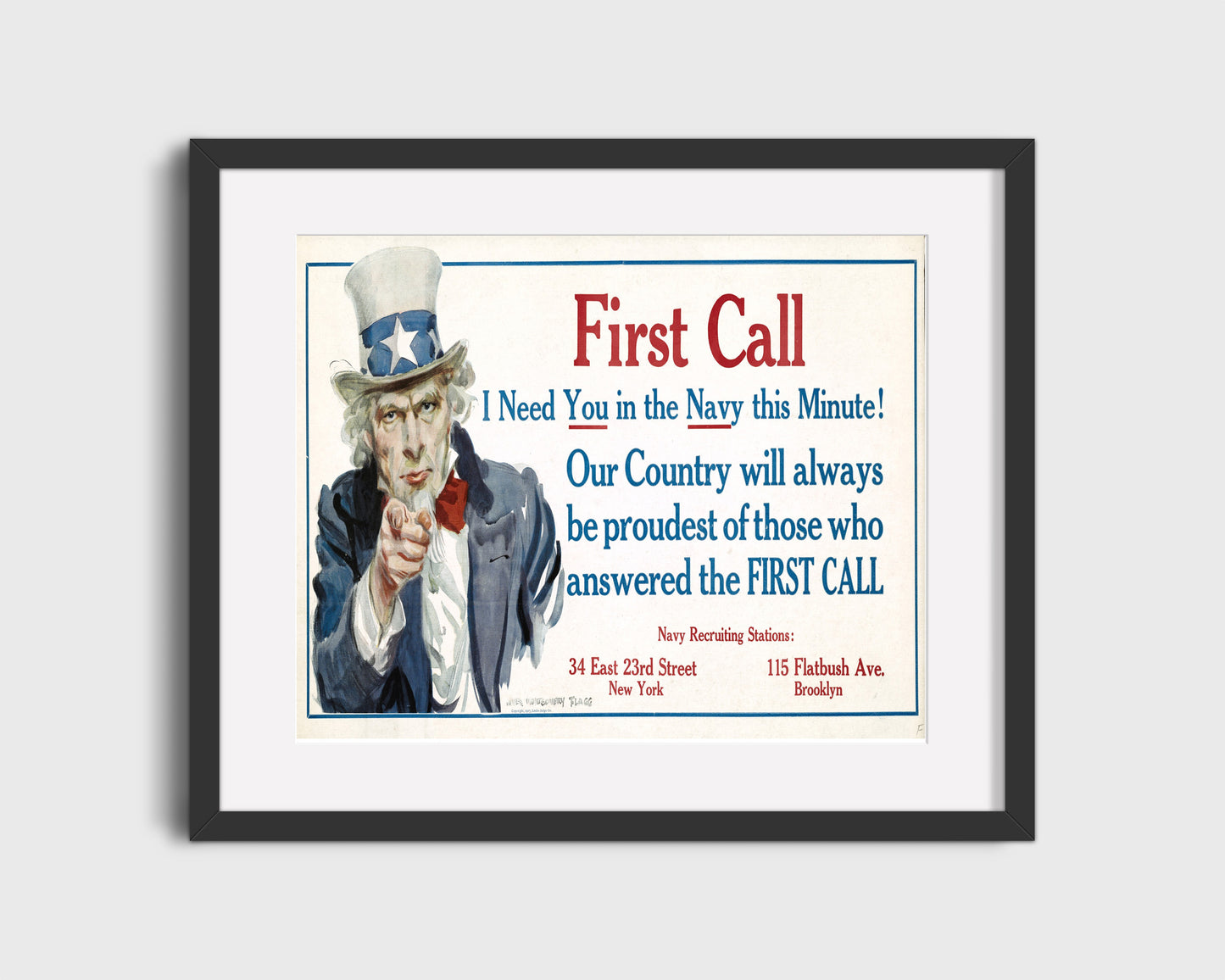 Vintage War Poster - First Call - Uncle Sams Dial Tone