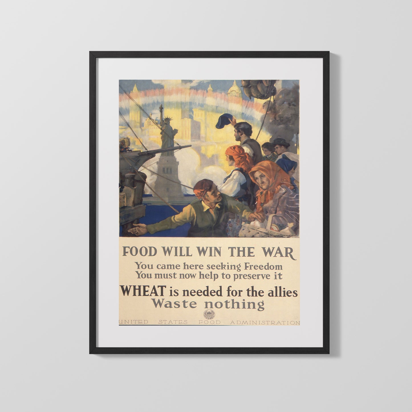 Vintage War Poster - Food Will Win The War - Wheat Power