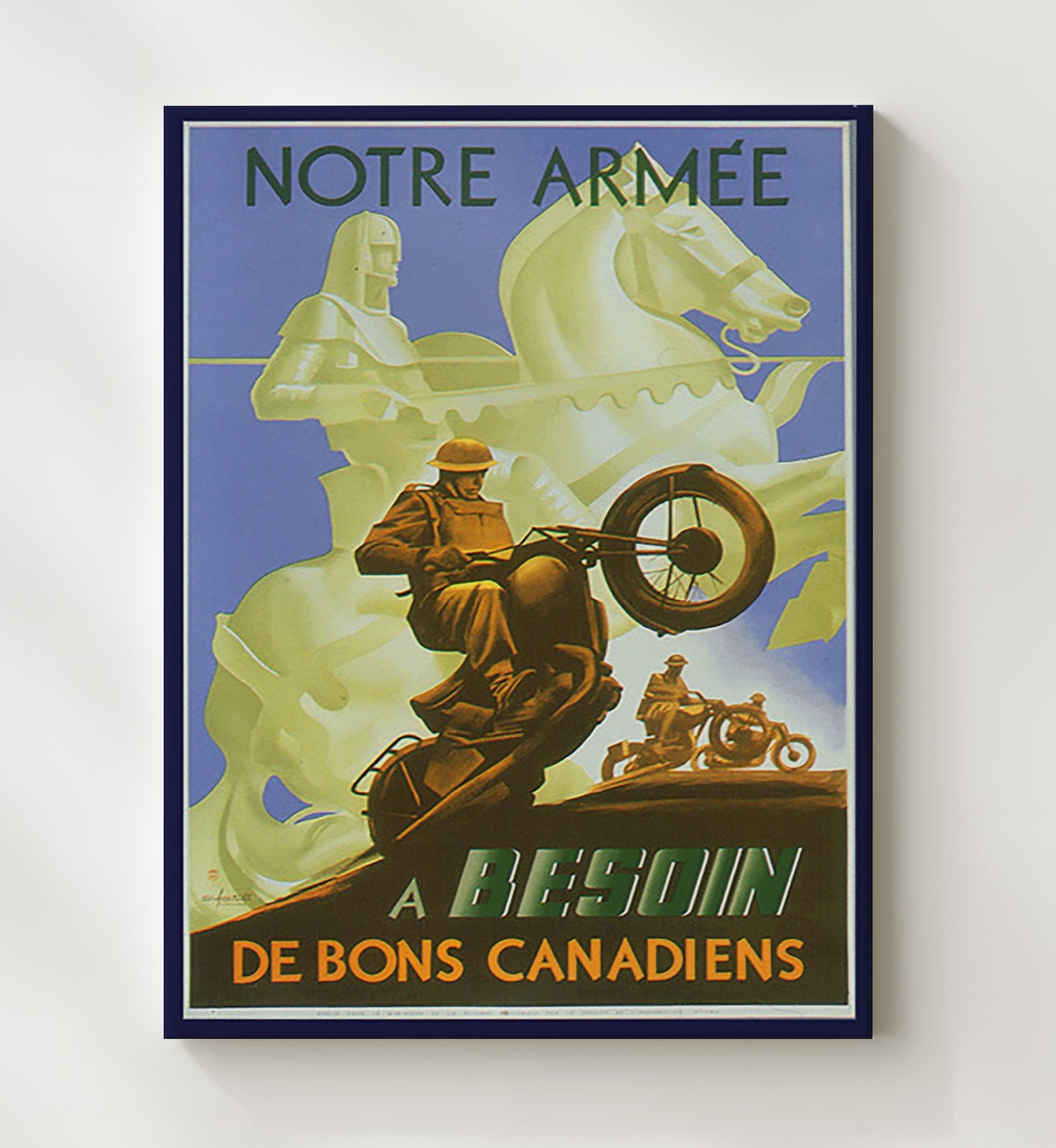 French Victory Bonds - Fire of Freedom vintage war poster canvas wall art 20x24 Canvas