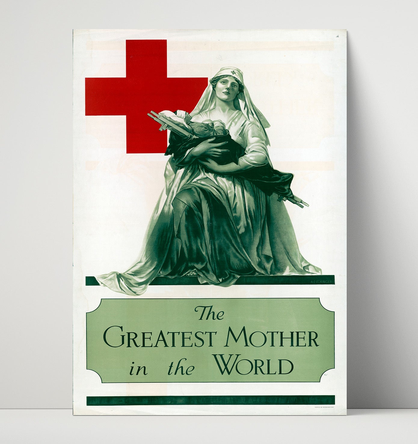 Vintage War Poster - Greatest Mother In The World Vintage War Wall Art - 16x20 Unframed Print