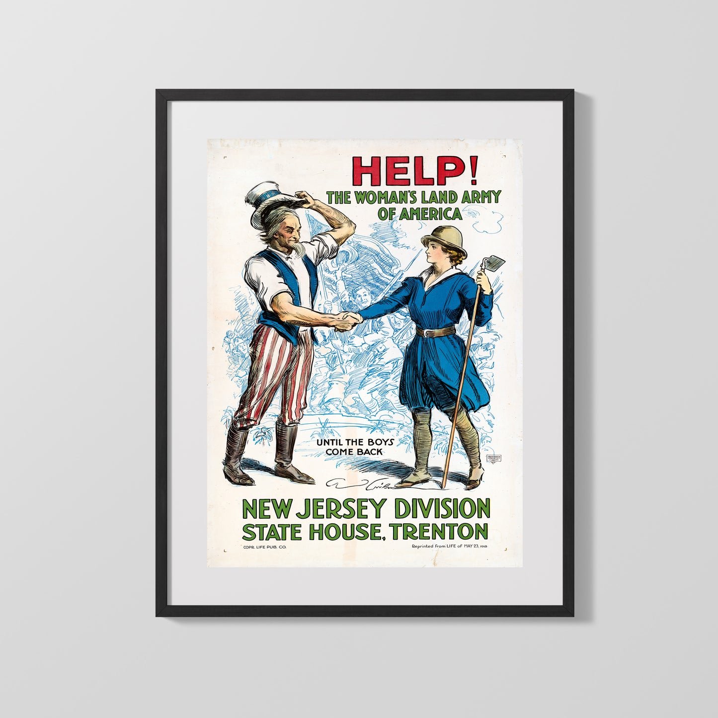 Vintage War Poster - Help The Womens Land