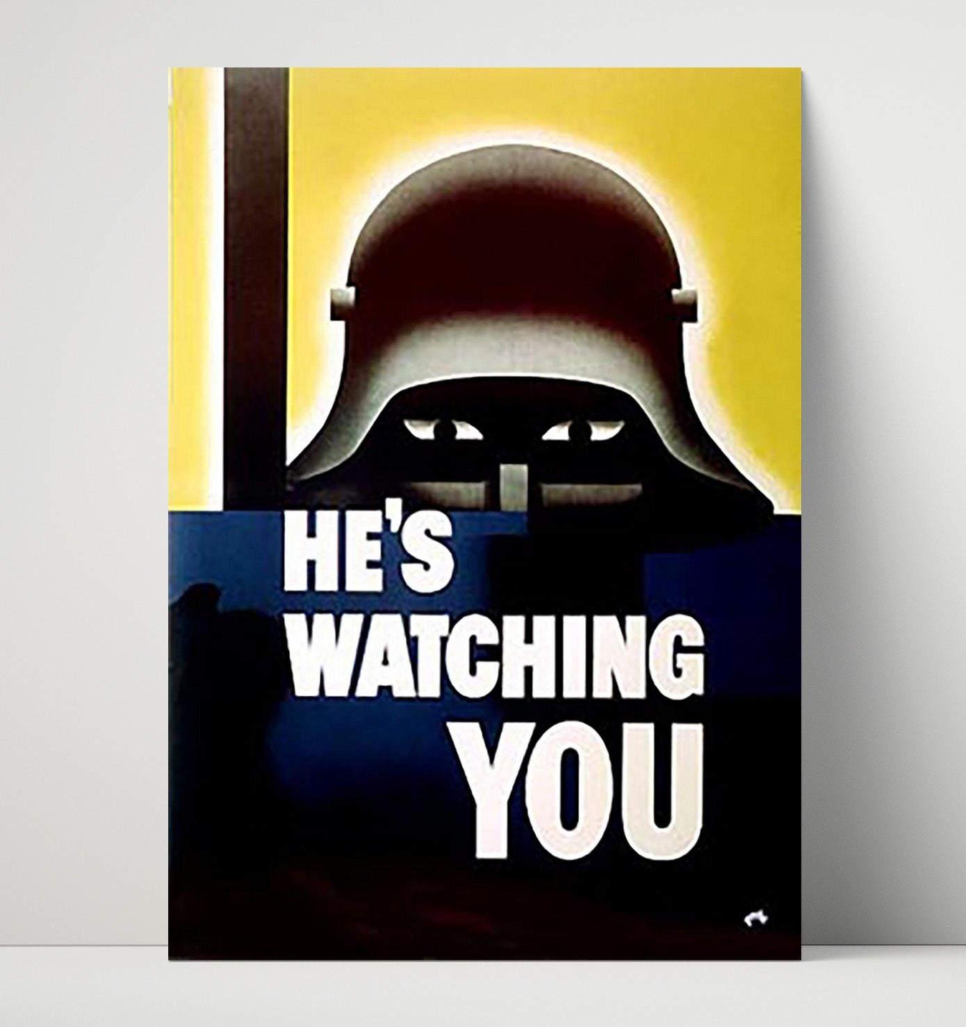Vintage War Poster - Hes Watching You - Shadow Spy Vintage War Wall Art - 16x20 Unframed Print