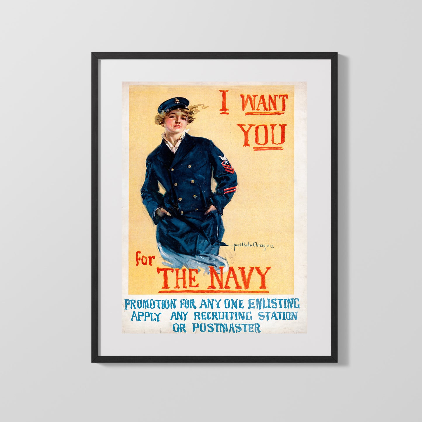 Vintage War Poster - I Want You for the Navy