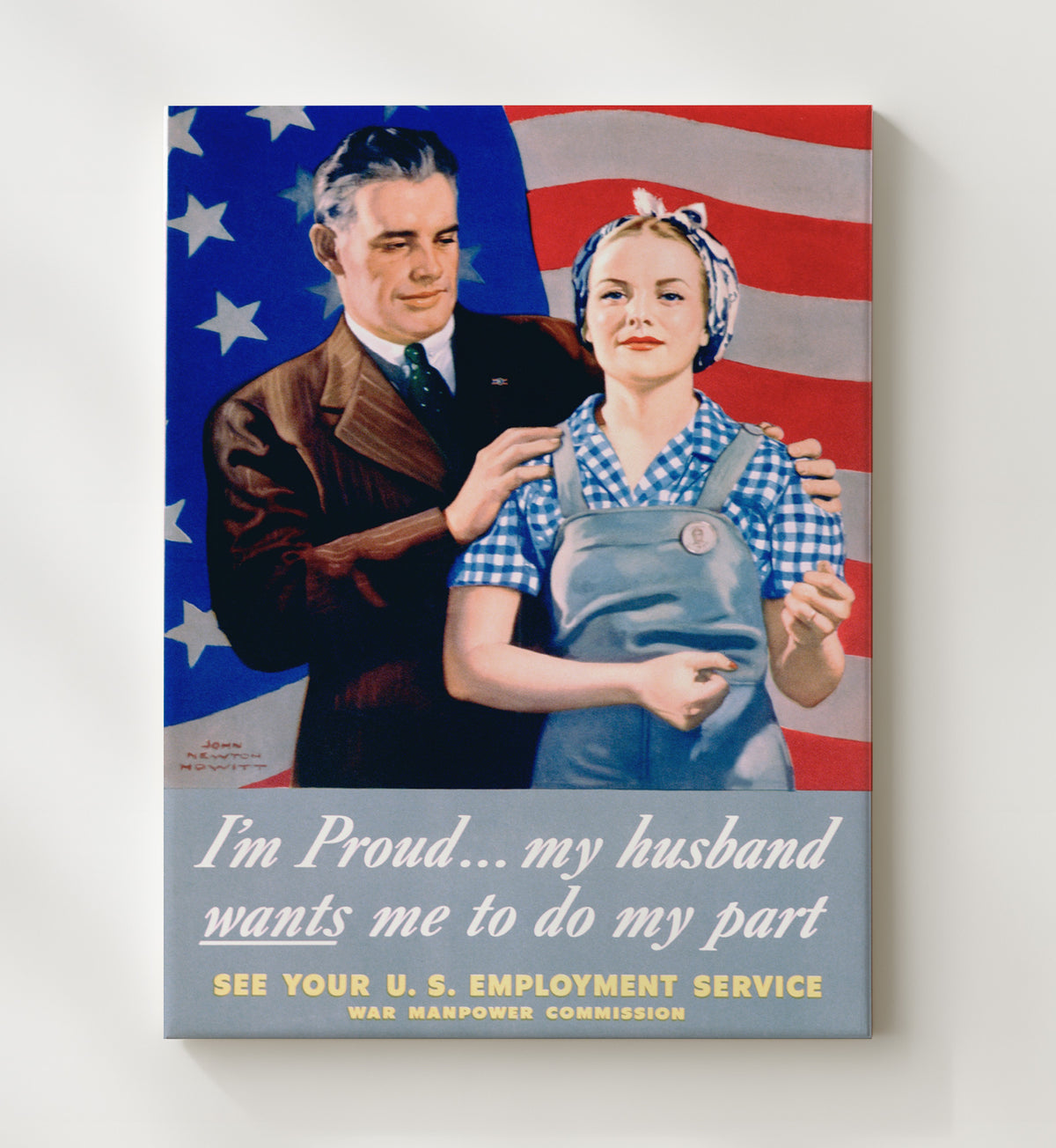 I am Proud My Husband Wants Me To Do My Part vintage war poster canvas wall art 20x24 Canvas