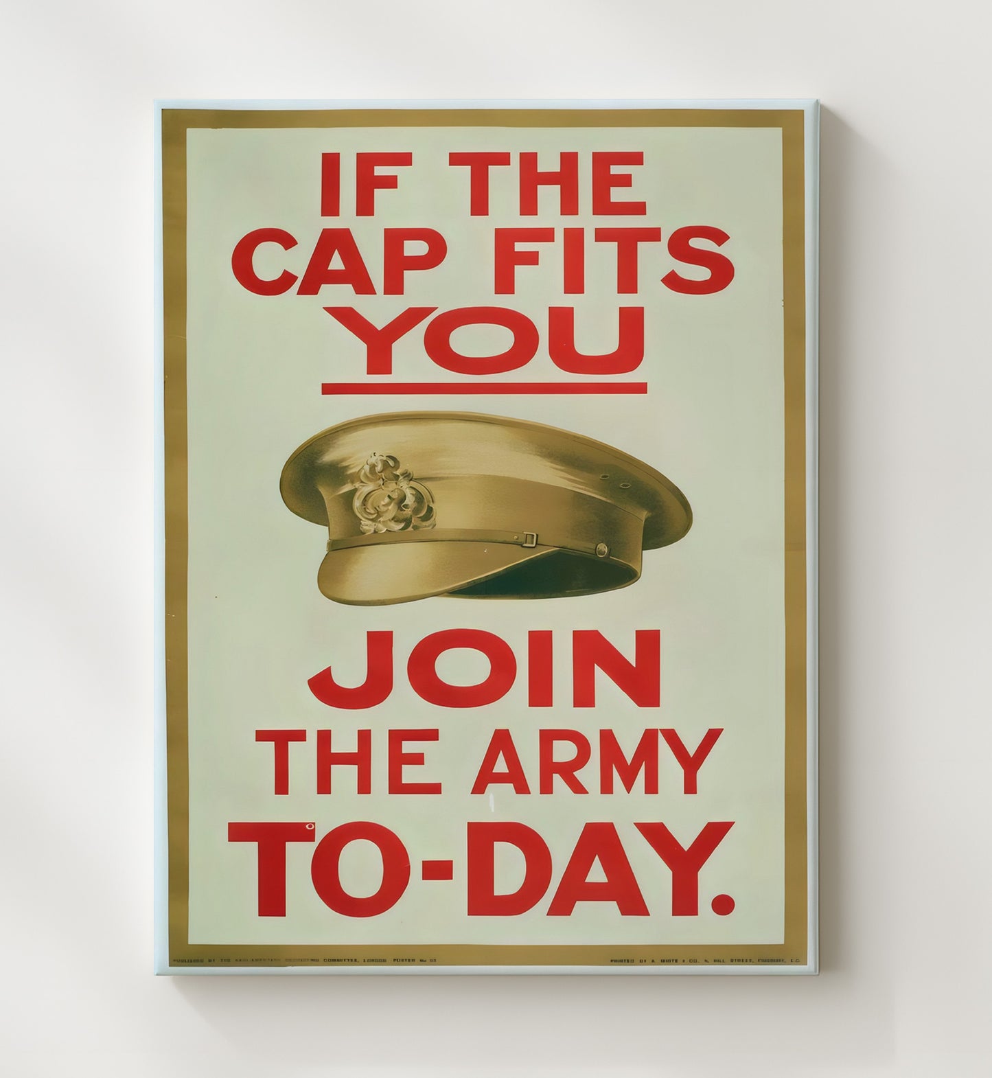 If The Cap Fits - Join Up Today vintage war poster canvas wall art 20x24 Canvas