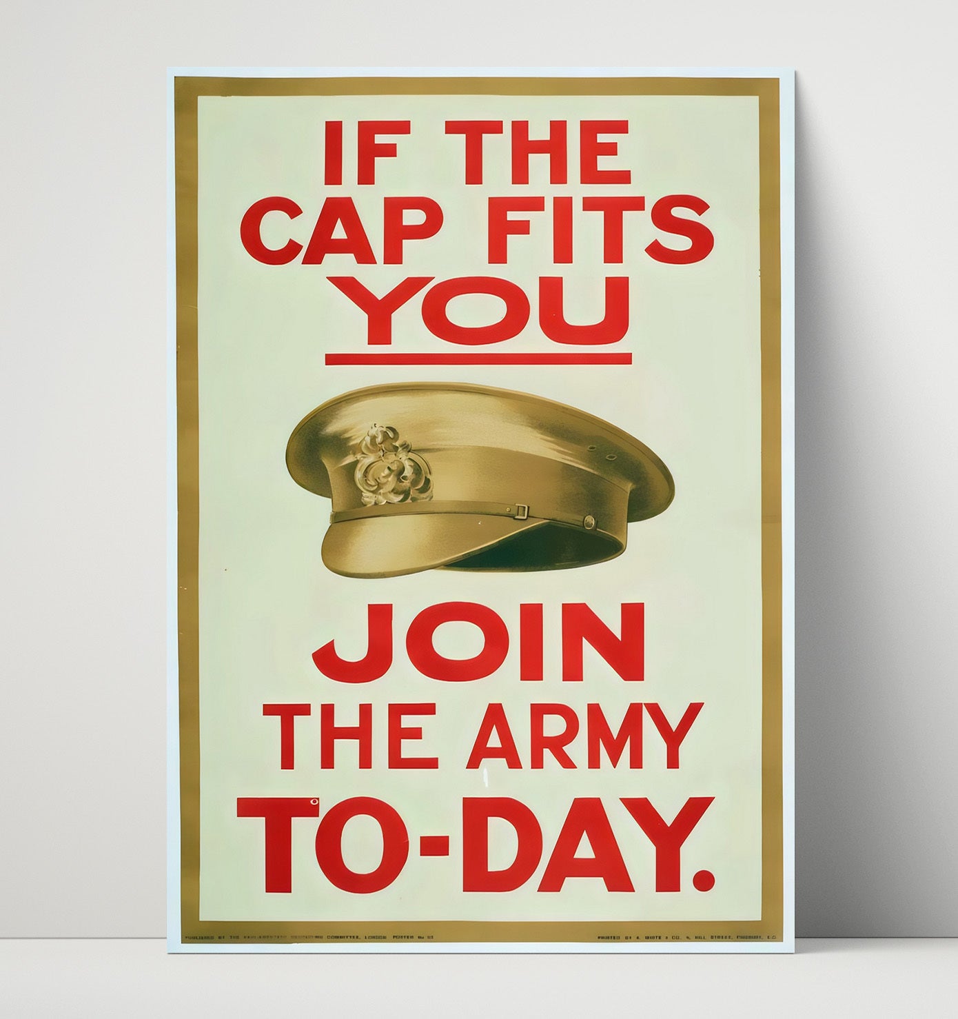If The Cap Fits - Join Up Today war poster wall art 16x20 Unframed Print