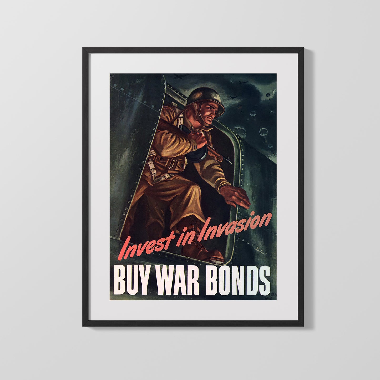 Vintage War Poster - Invest In Invasion Buy War Bonds