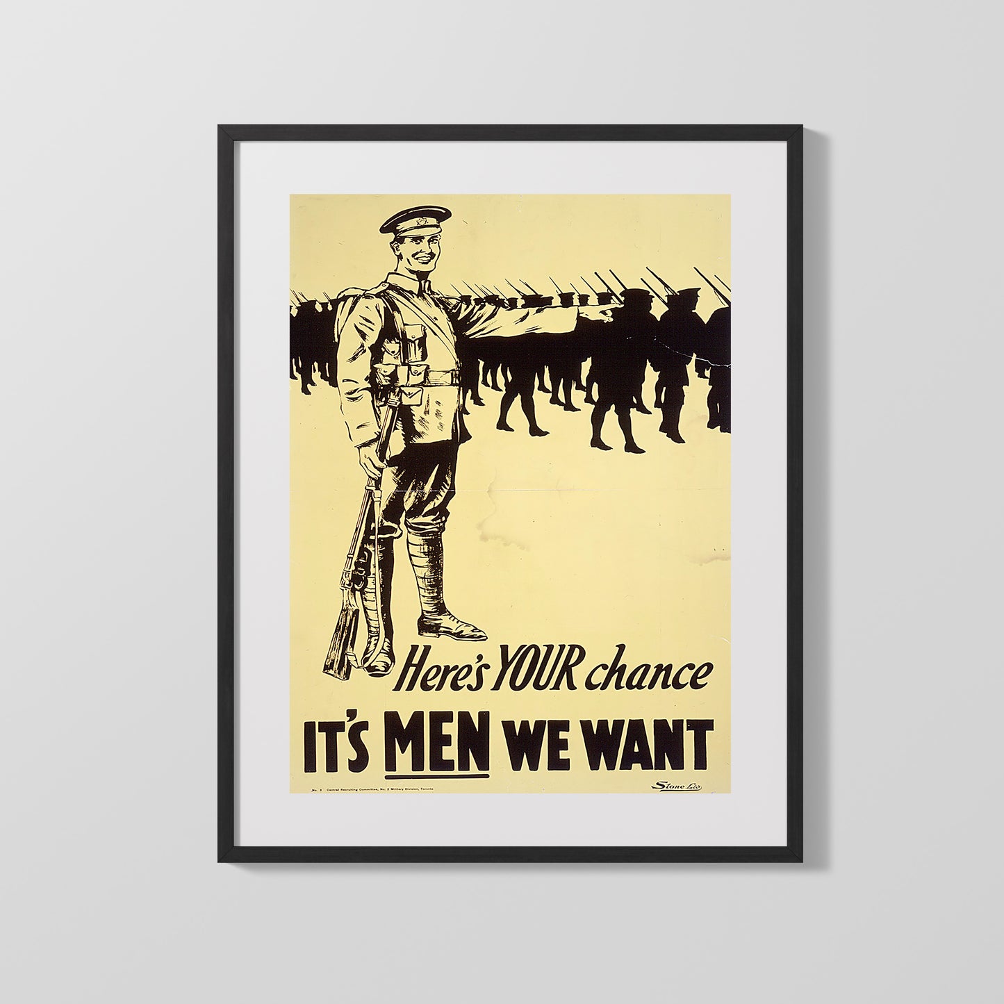 Vintage War Poster - Its Men We Want