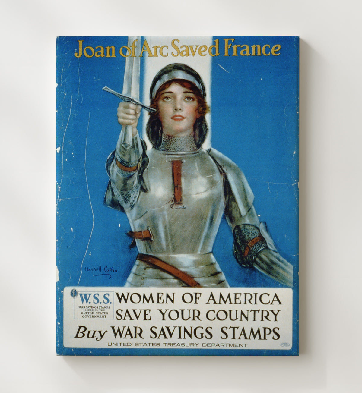 Joan of Arc Saved France vintage war poster canvas wall art 20x24 Canvas