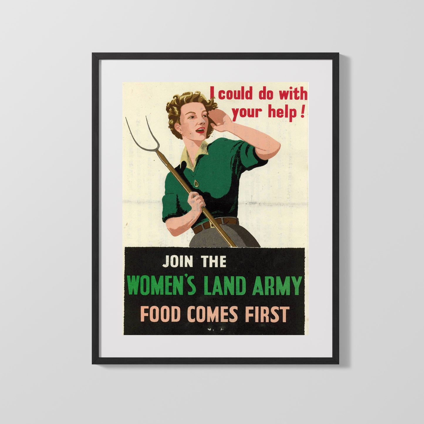 Vintage War Poster - Join The Womens Land Army