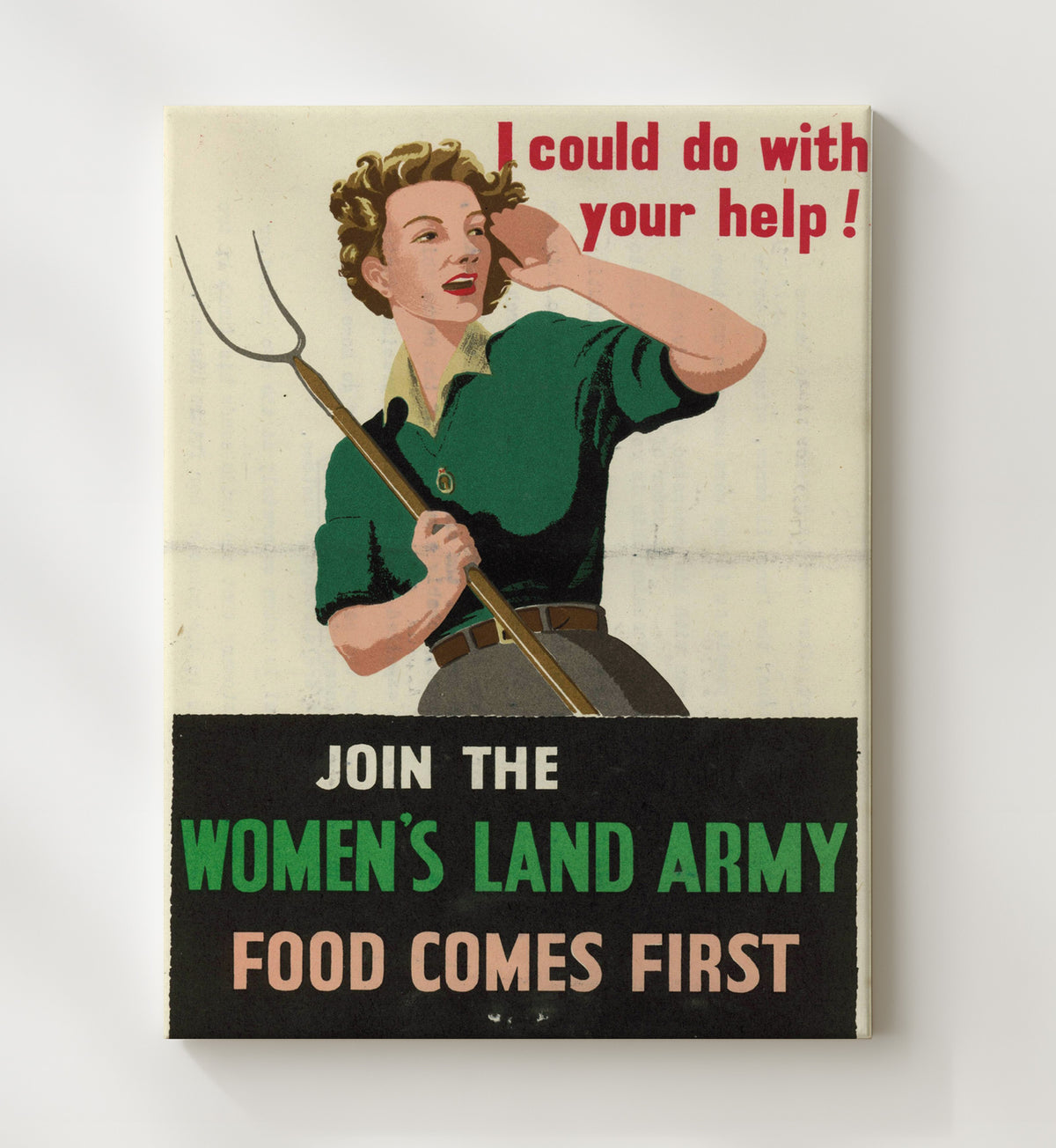 Join The Womens Land Army vintage war poster canvas wall art 20x24 Canvas