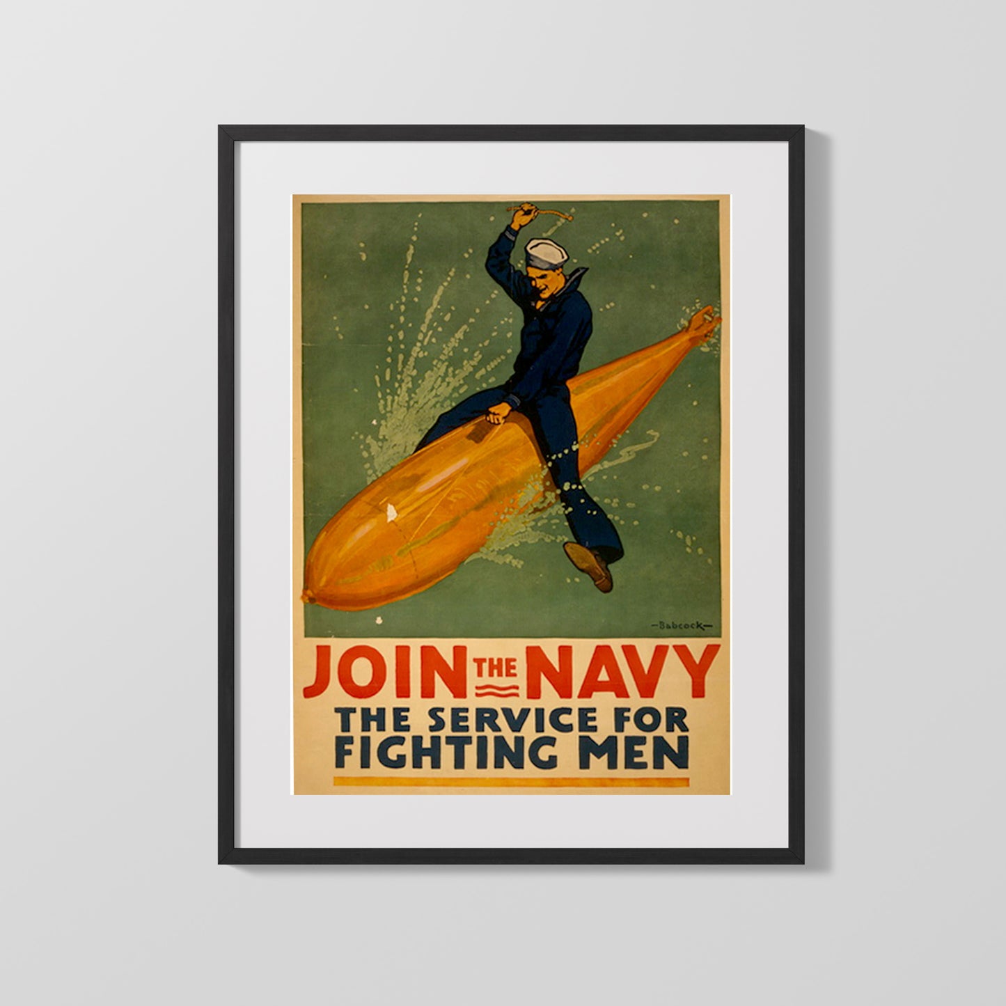 Vintage War Poster - Join the Navy - Torpedo Rider