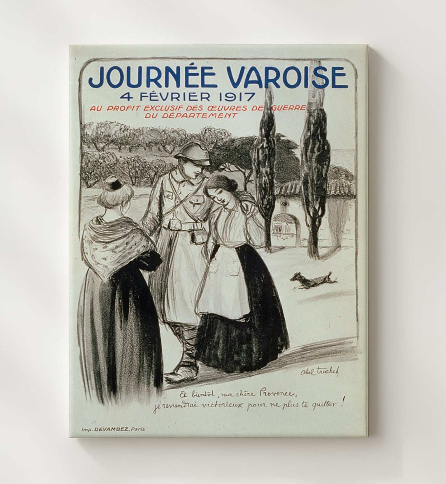 Journee Variose 1917 Fevrier vintage war poster canvas wall art 20x24 Canvas