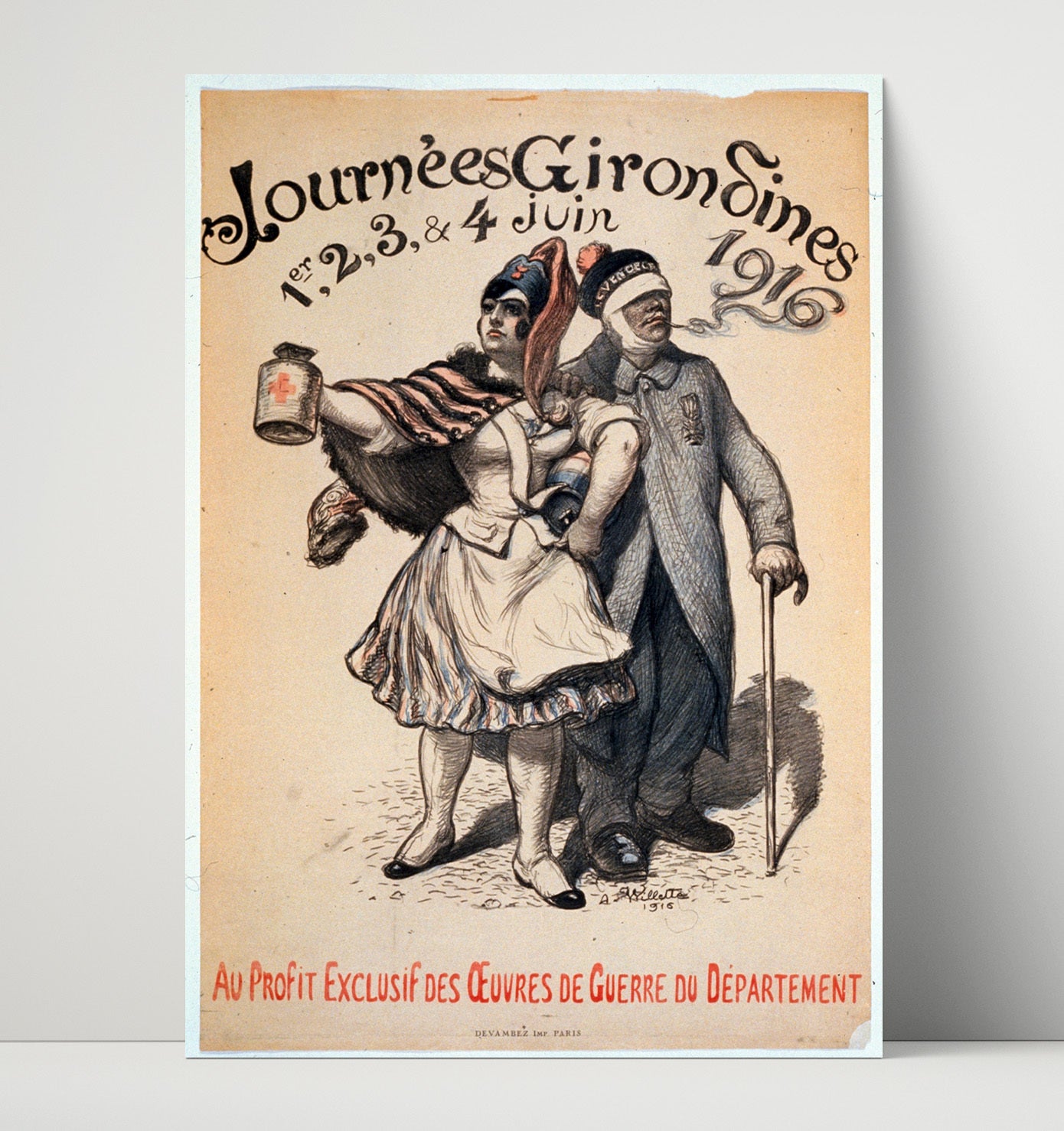 Journees Giron Sines 1916 war poster wall art 16x20 Unframed Print