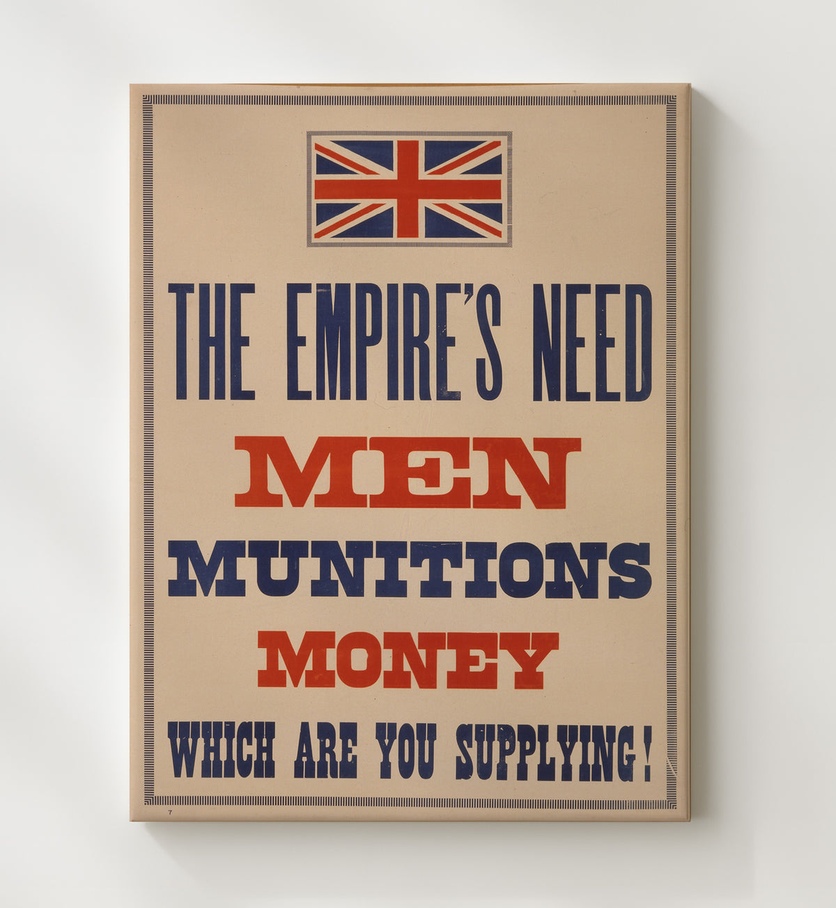 Men Munitions Money vintage war poster canvas wall art 20x24 Canvas