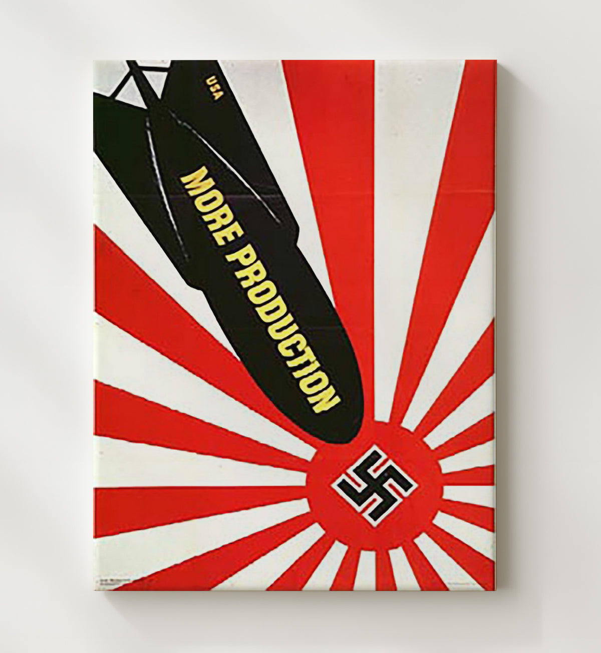 More Production - Bombs Away vintage war poster canvas wall art 20x24 Canvas