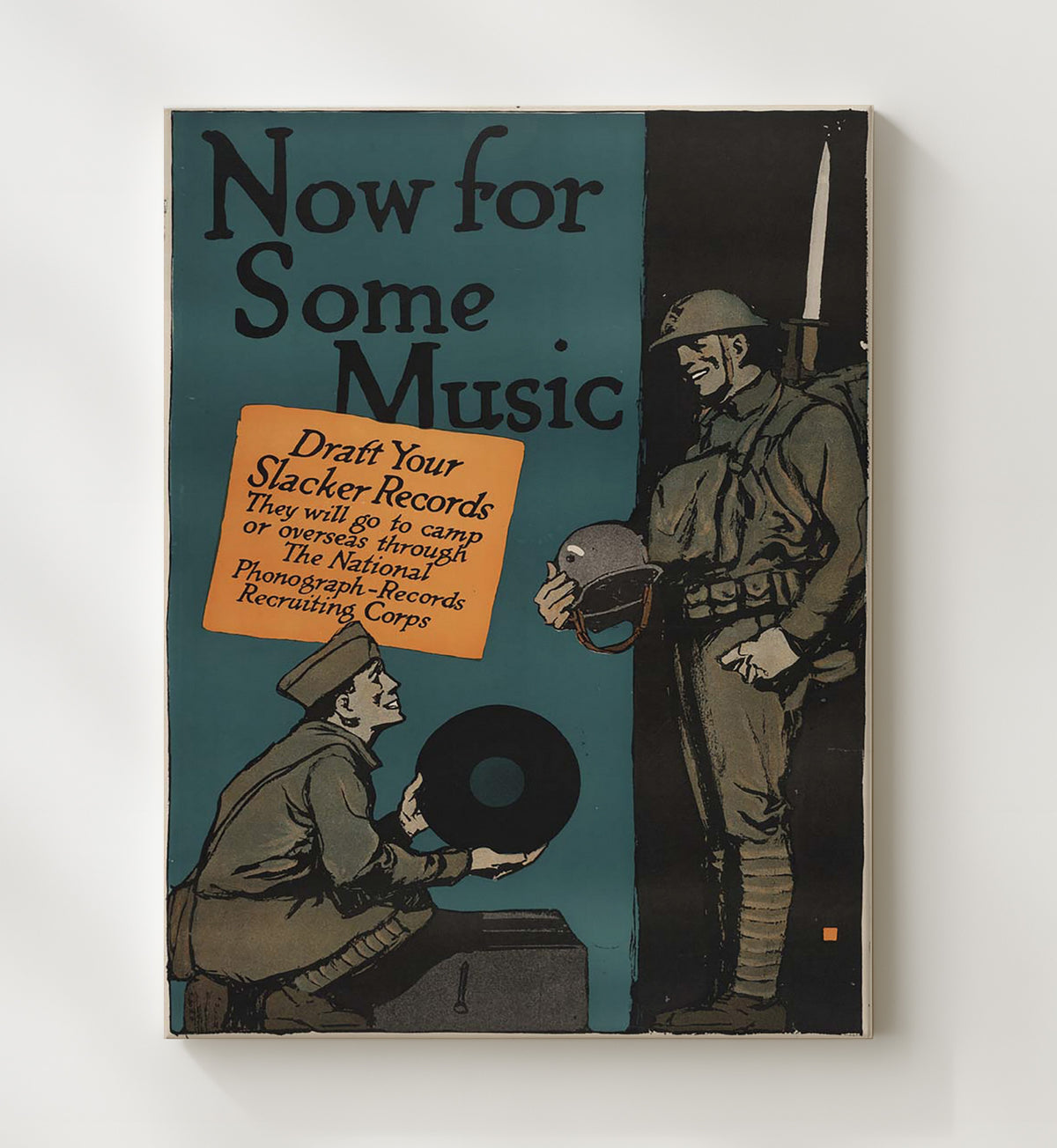 Now for Some Music vintage war poster canvas wall art 20x24 Canvas