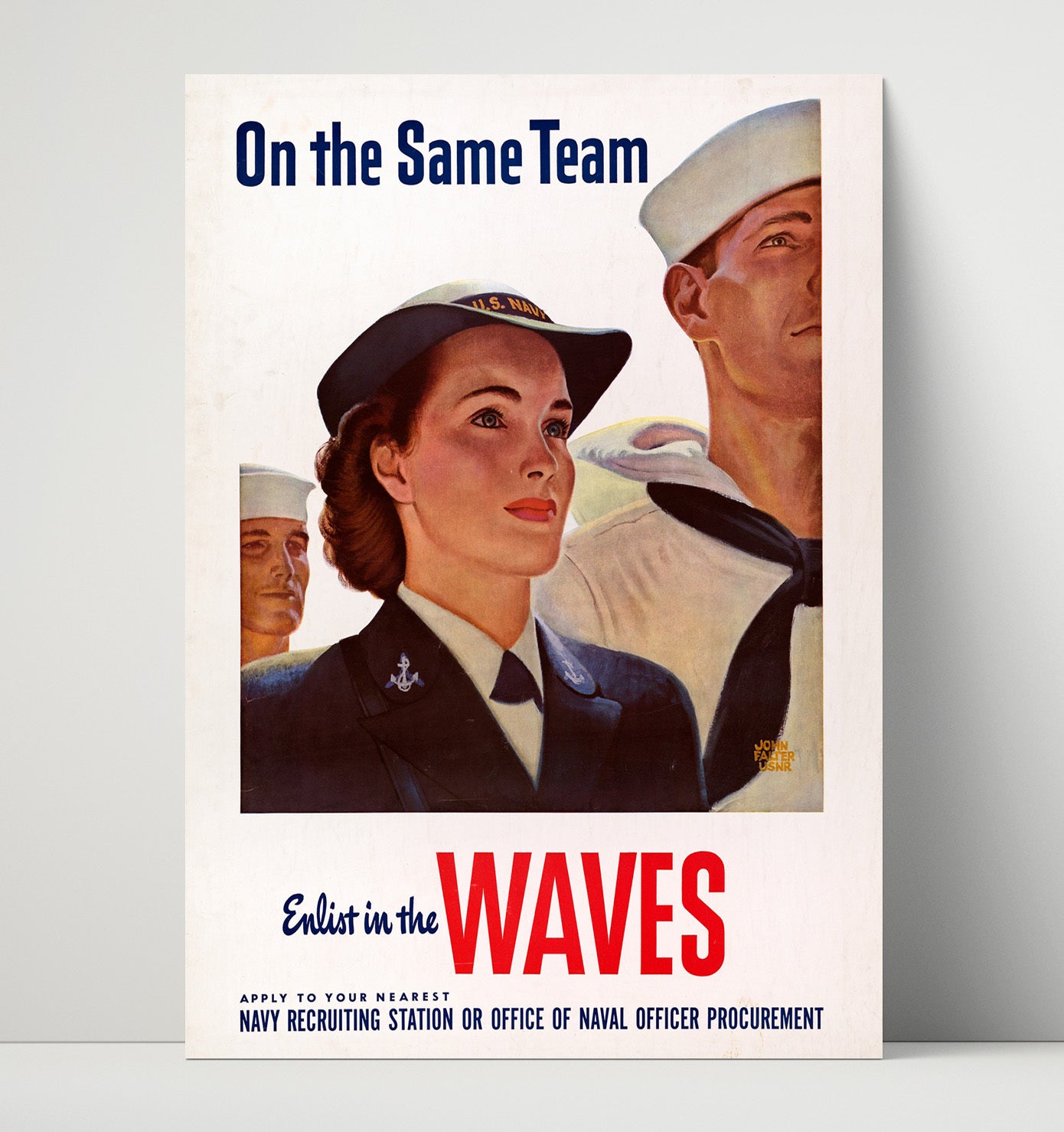 On the Same Team Join the Waves war poster wall art 16x20 Unframed Print