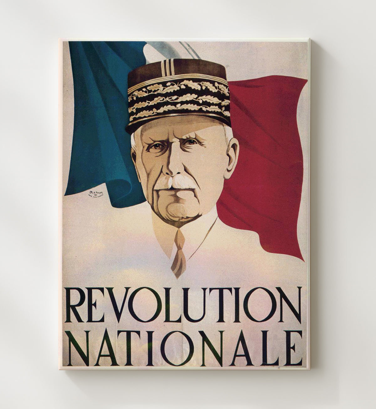 Revolution Nationale France vintage war poster canvas wall art 20x24 Canvas