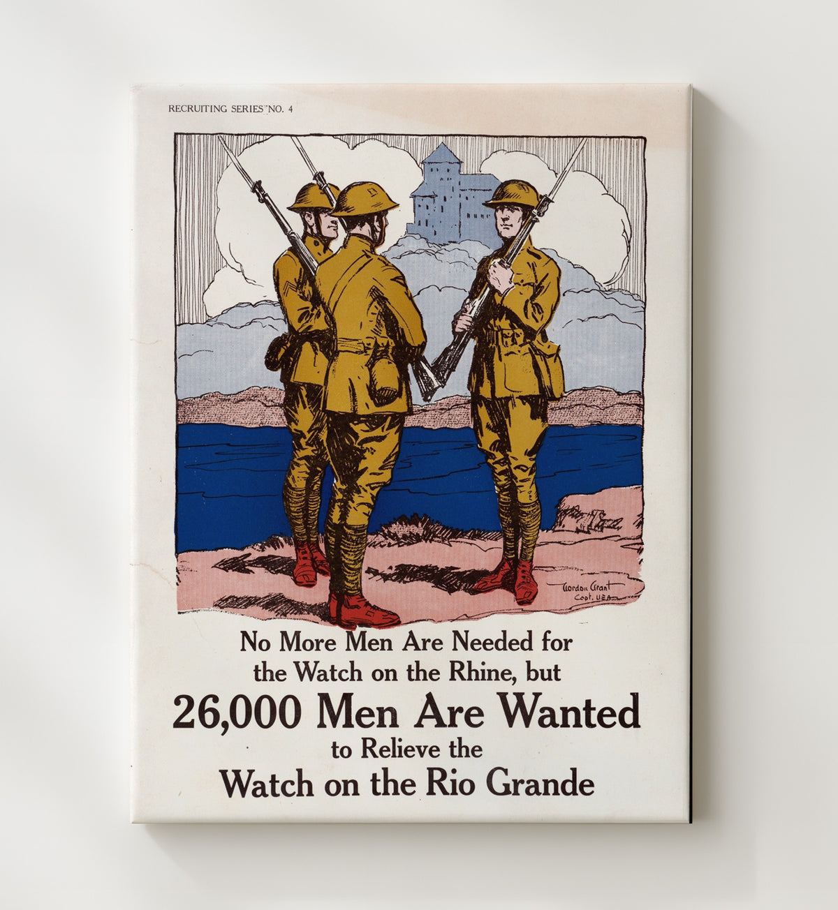 Rio Grande Call - Duty Shift vintage war poster canvas wall art 20x24 Canvas