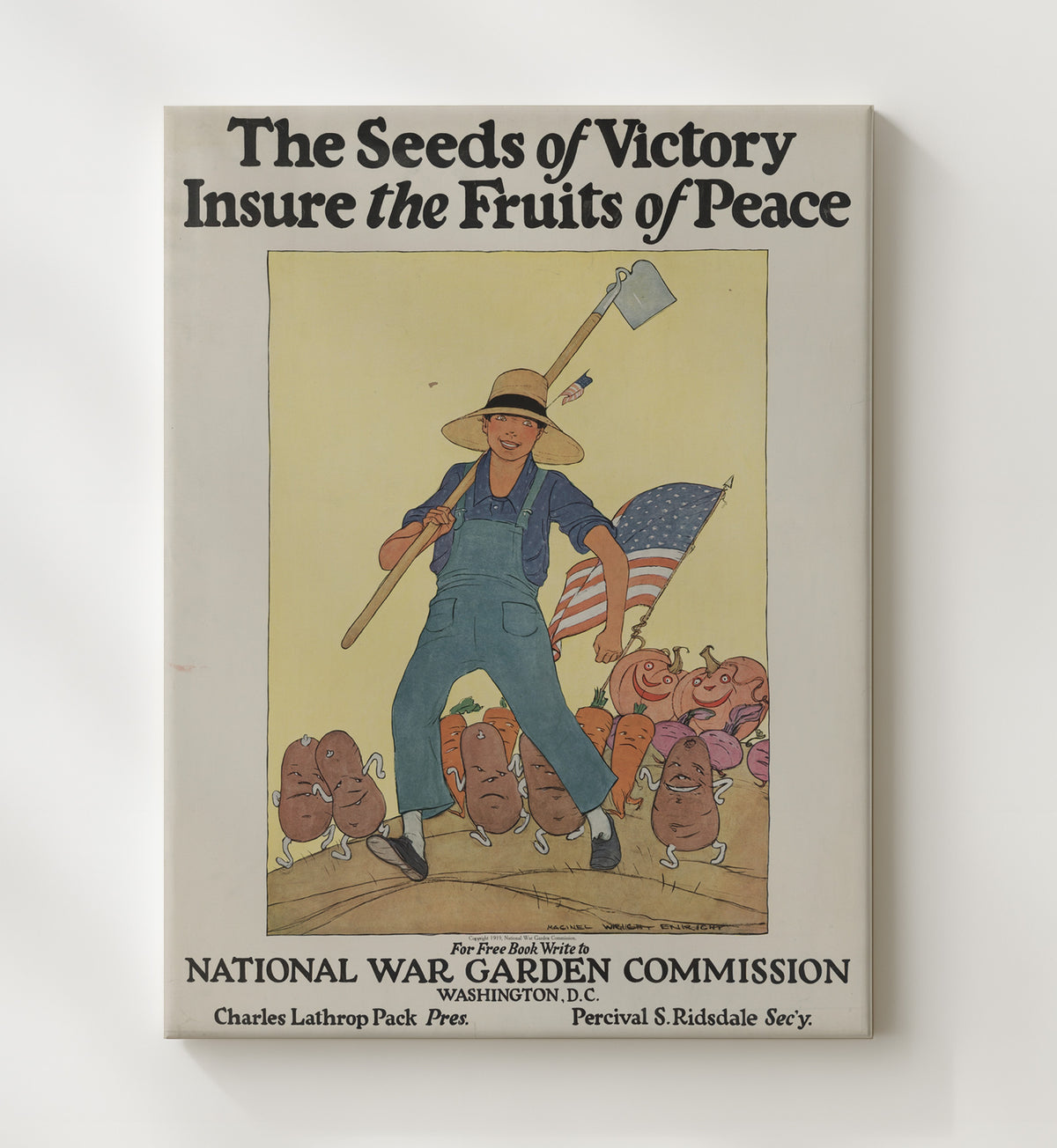 Seeds of Victory Insure the Fruits of Peace from the War Garden Commission vintage war poster canvas wall art 20x24 Canvas