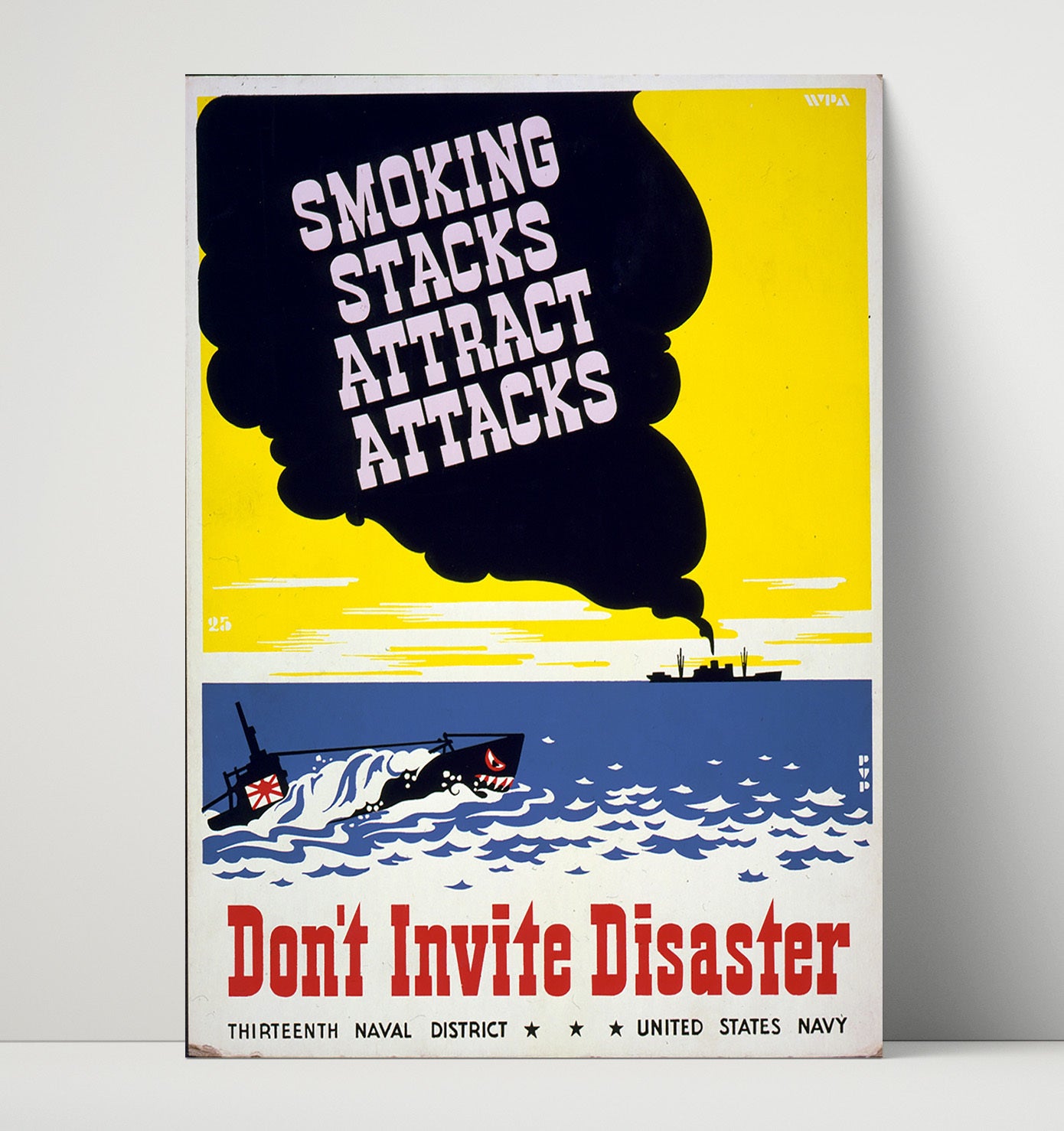 Smoking Stacks Attract Attacks war poster wall art 16x20 Unframed Print