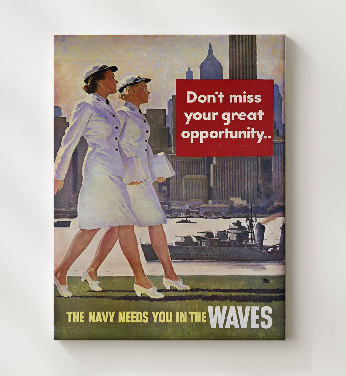 The Navy Needs You In The Waves vintage war poster canvas wall art 20x24 Canvas