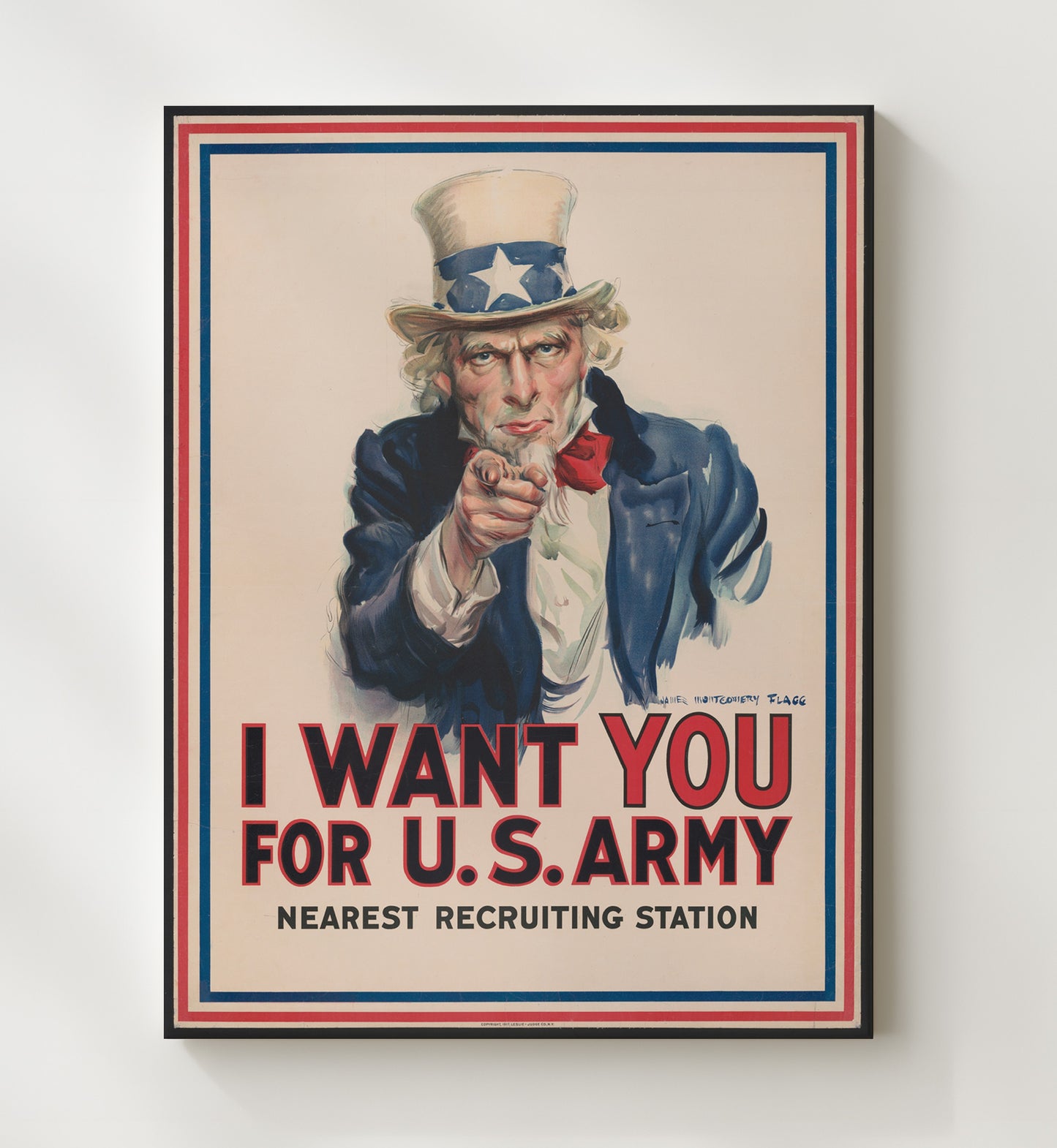 Uncle Sam I Want You vintage war poster canvas wall art 20x24 Canvas