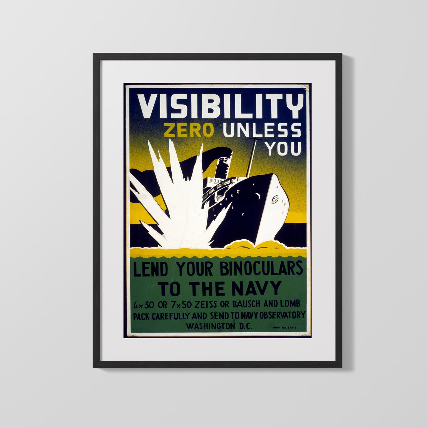 Vintage War Poster - Visibility Zero - Lend Your Eyes