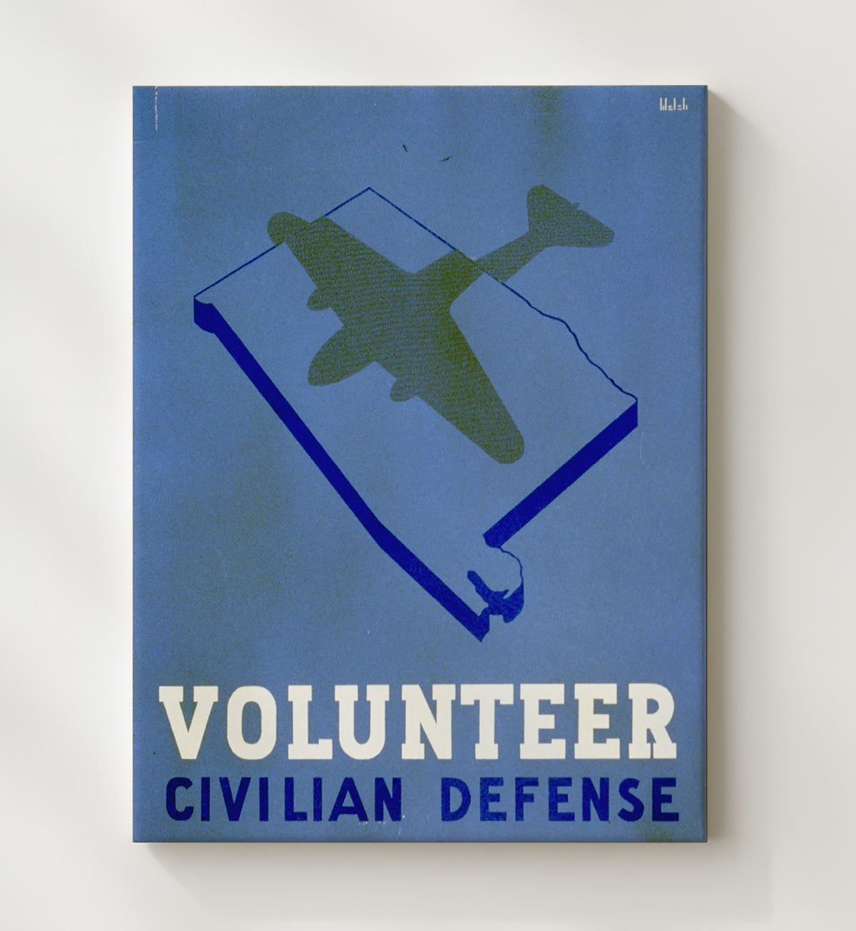 Volunteer Defense - Shadow Watch vintage war poster canvas wall art 20x24 Canvas