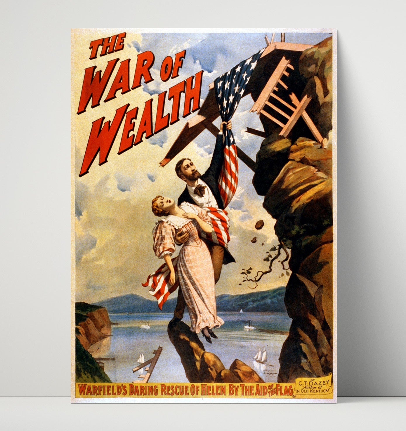 Vintage War Poster - War of Wealth - FlagRescue Vintage War Wall Art - 16x20 Unframed Print