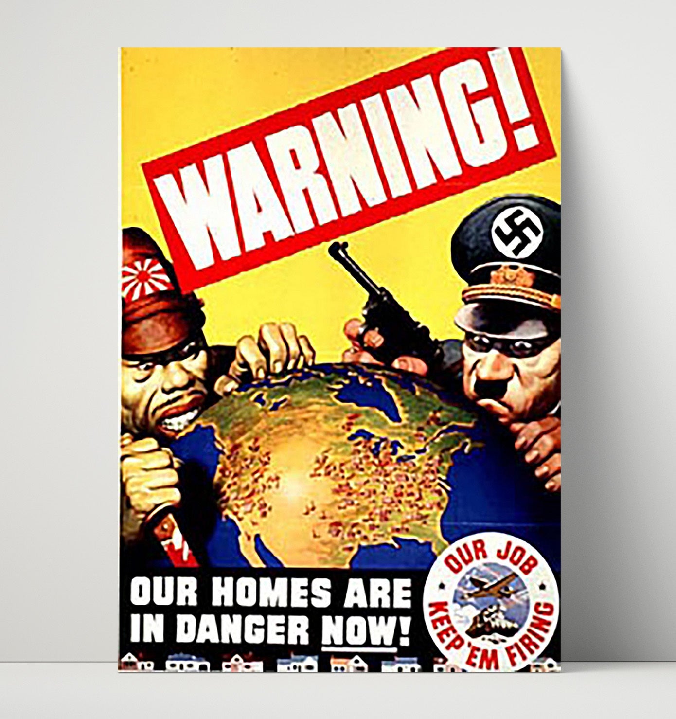 Warning Axis - World in Danger war poster wall art 16x20 Unframed Print