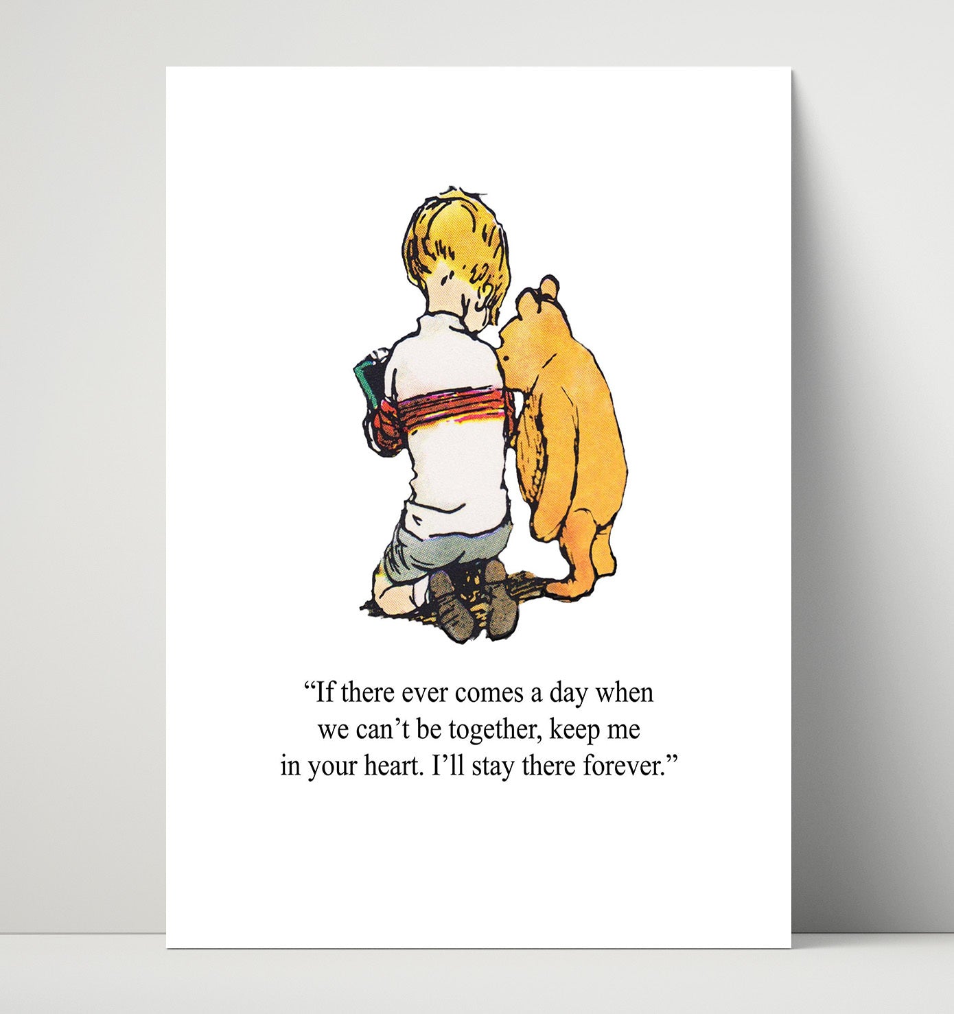 Winnie The Pooh Christopher Robin and Pooh Always Together Quote Print 16x20 Unframed Print Winnie-the-Pooh wall art print – Winnie the Pooh decor