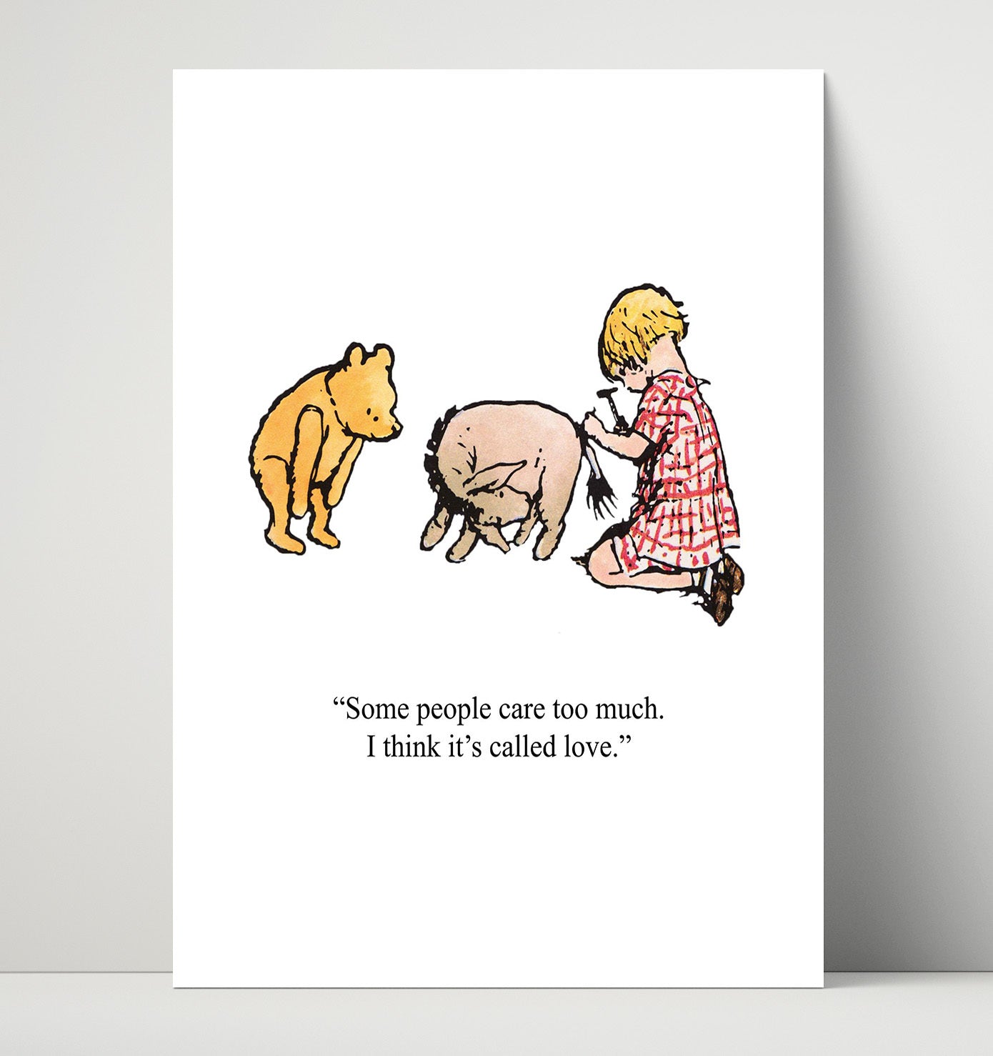 Winnie The Pooh Pooh Piglet Eeyore Caring Scene Print 16x20 Unframed Print Winnie-the-Pooh wall art print – Winnie the Pooh decor
