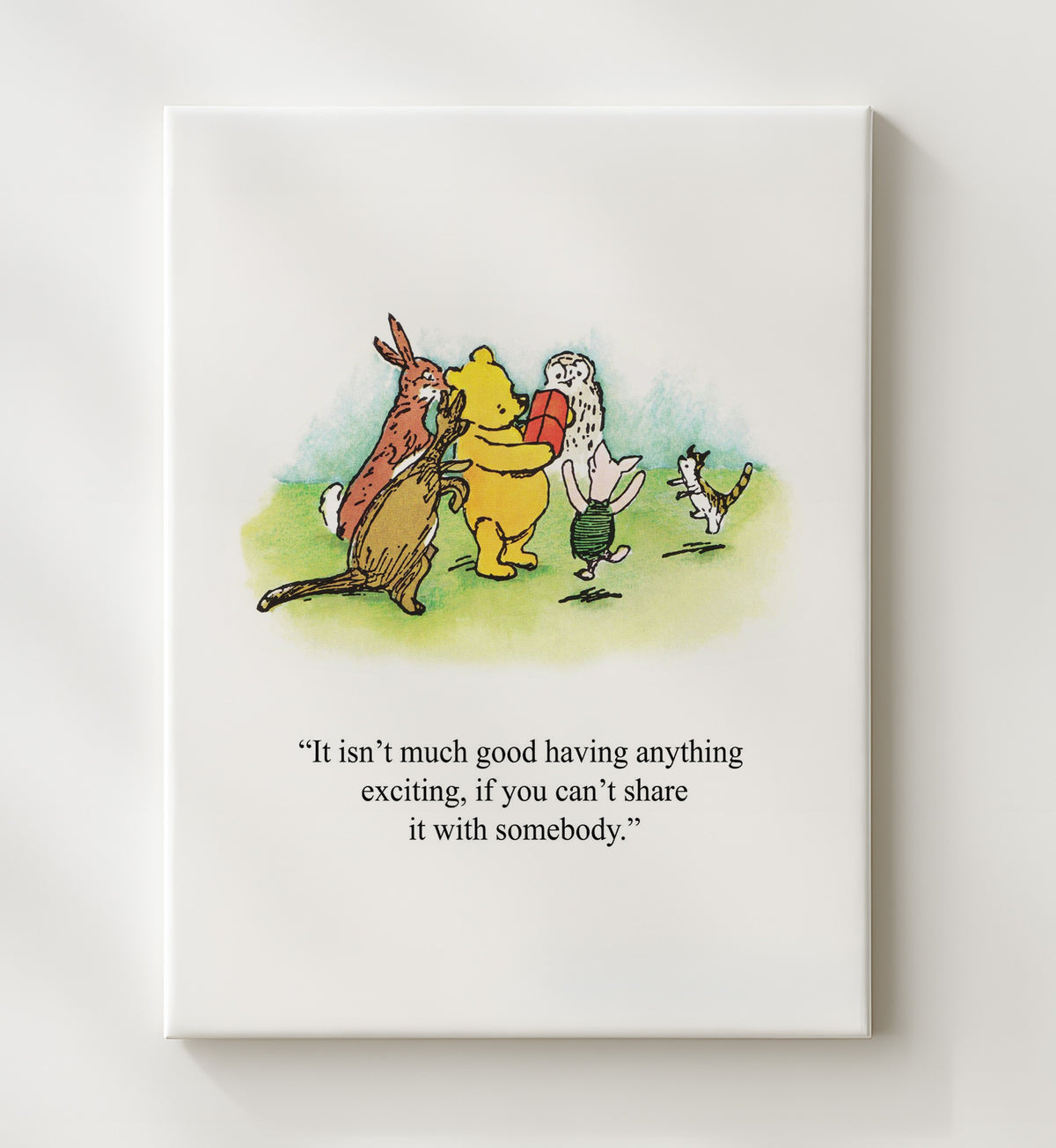 Winnie the Pooh - Sharing Honey with Friends - 20x24 Canvas