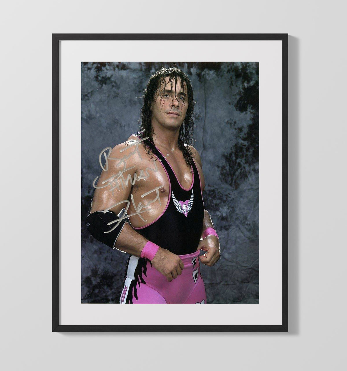 Bret Hart - Hitman in Pink Gear - Gallery Frame wrestling wall art