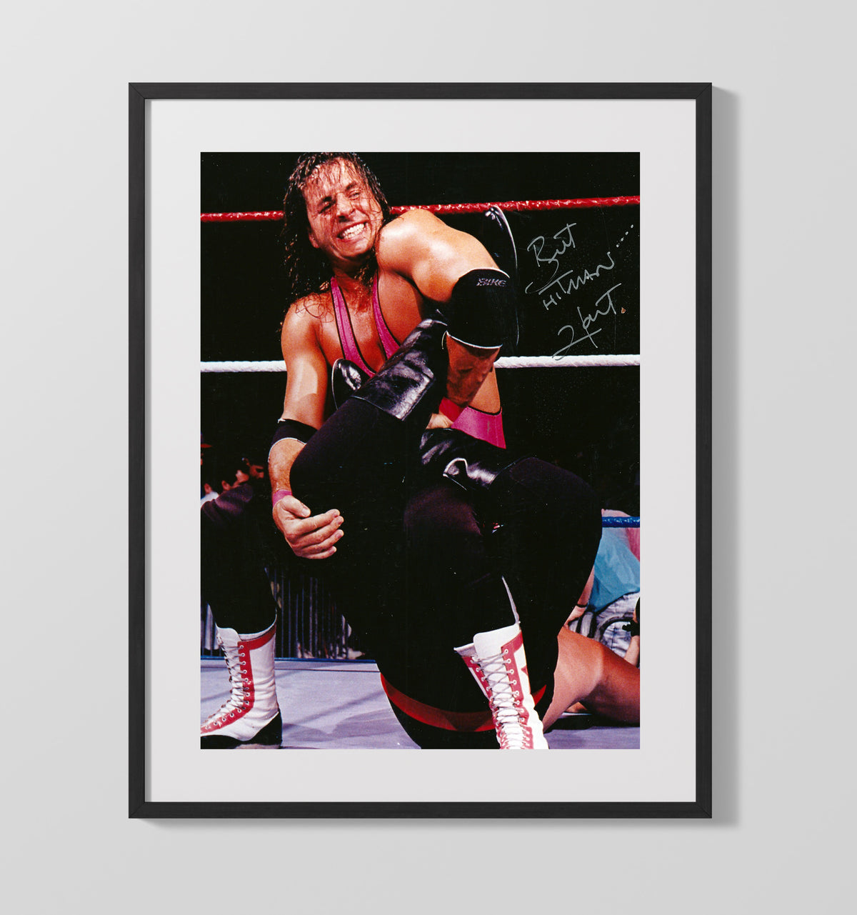 Bret Hart - Sharpshooter Ring Action - Gallery Frame wrestling wall art