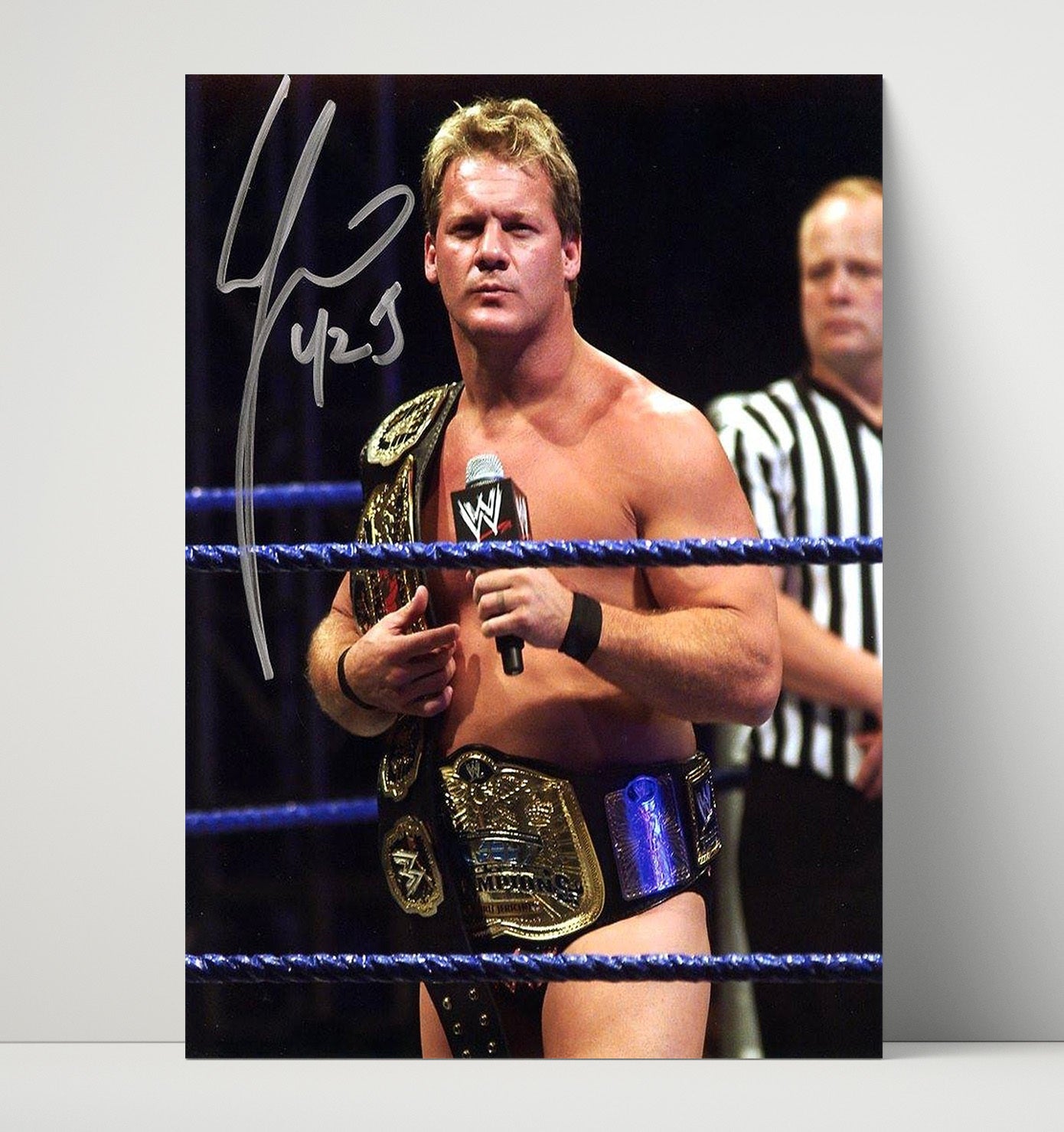 Chris Jericho - Y2J Promo Portrait Wrestling Wall Art Unframed Print wall art print – wrestling decor