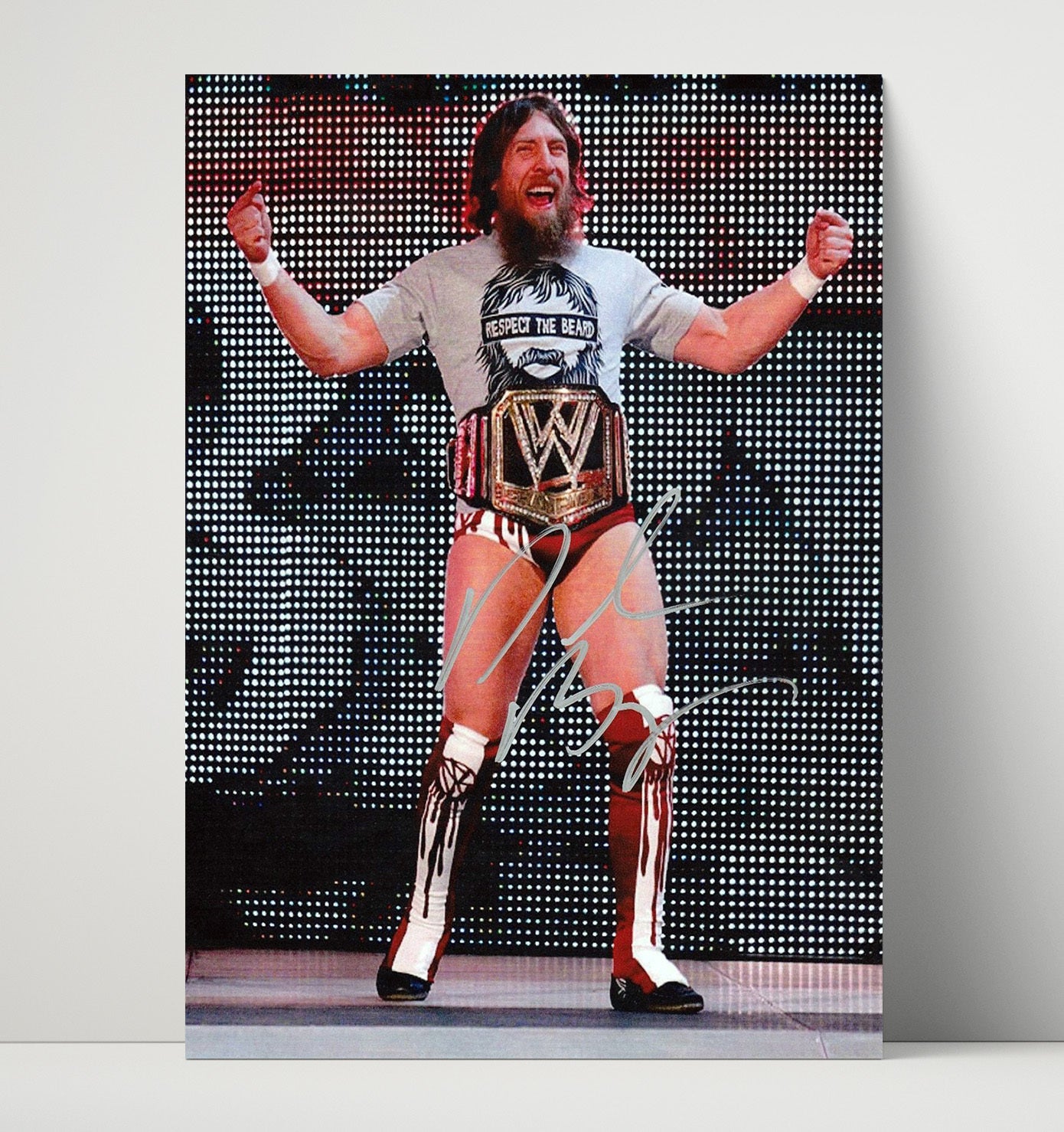 Daniel Bryan - Yes Movement Entrance Portrait Wrestling Wall Art Unframed Print wall art print – wrestling decor