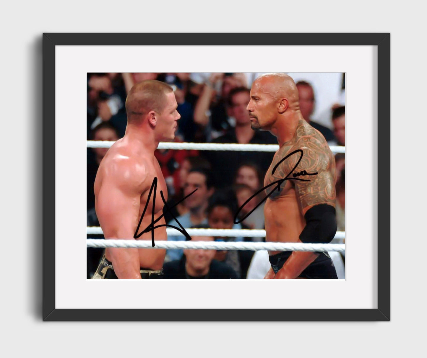 The Rock vs John Cena - Once-in-a-Lifetime Faceoff - Gallery Frame wrestling wall art