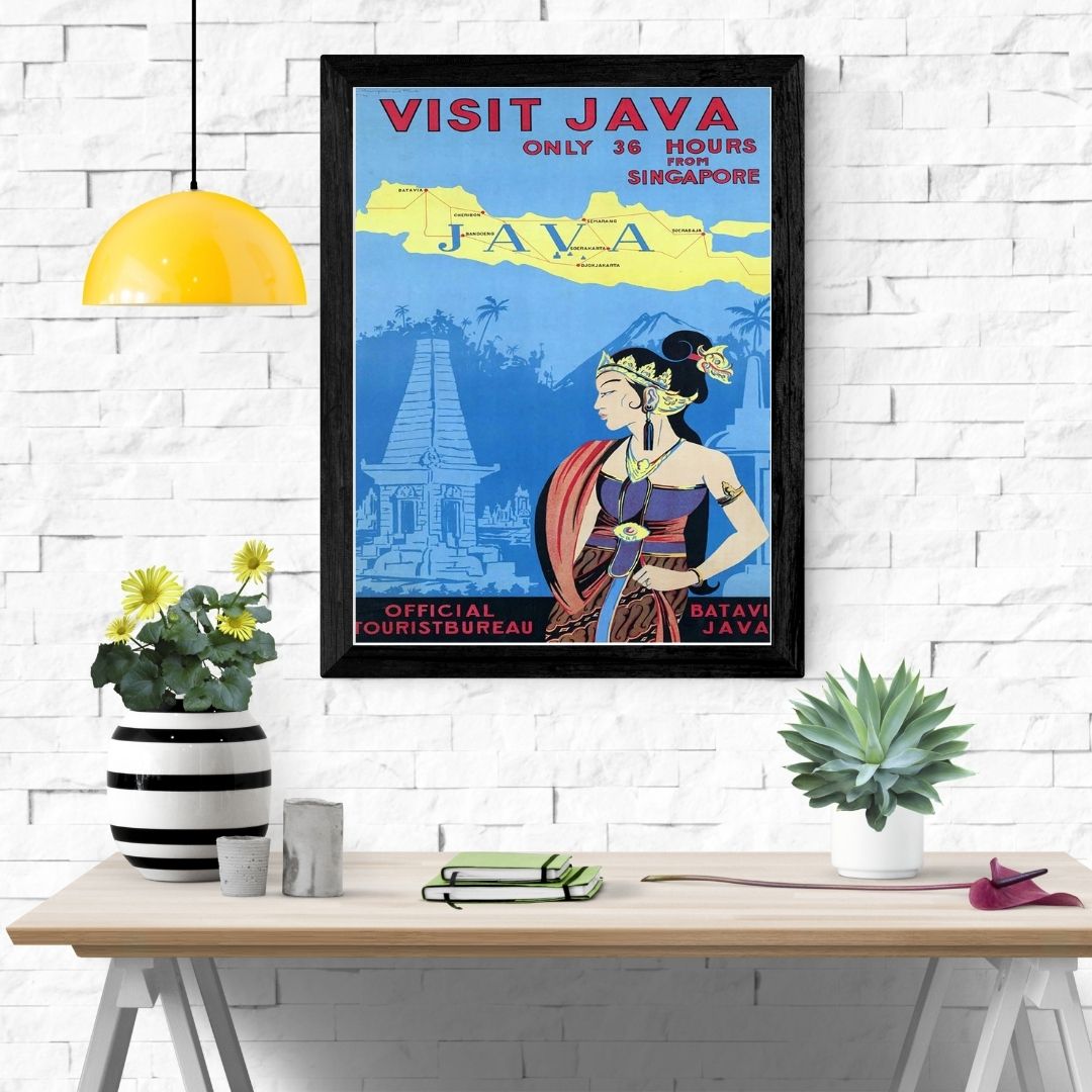 Travel Poster Print: Visit Java - vintageframedprints.com