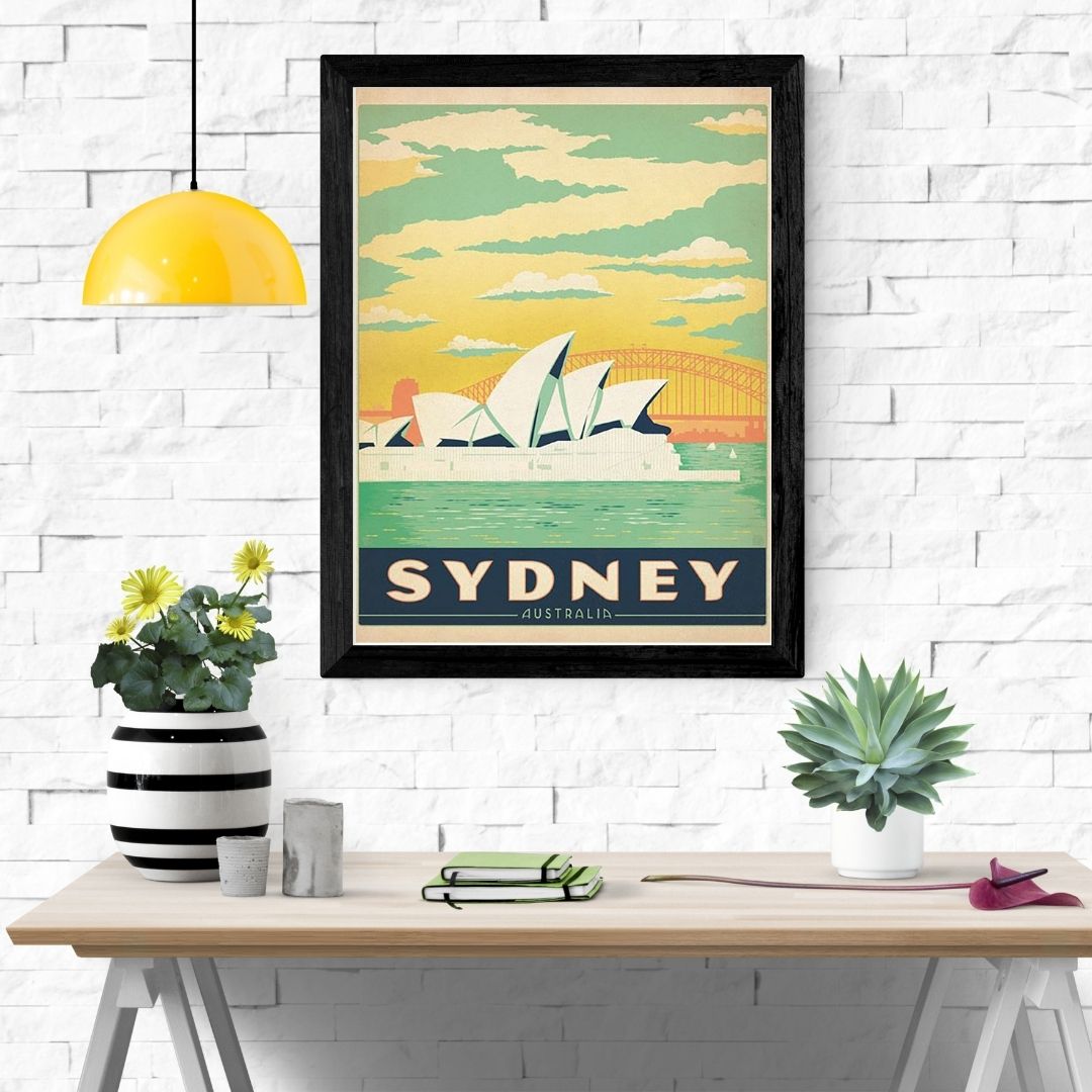 Travel Poster Print: Sydney Opera House - vintageframedprints.com